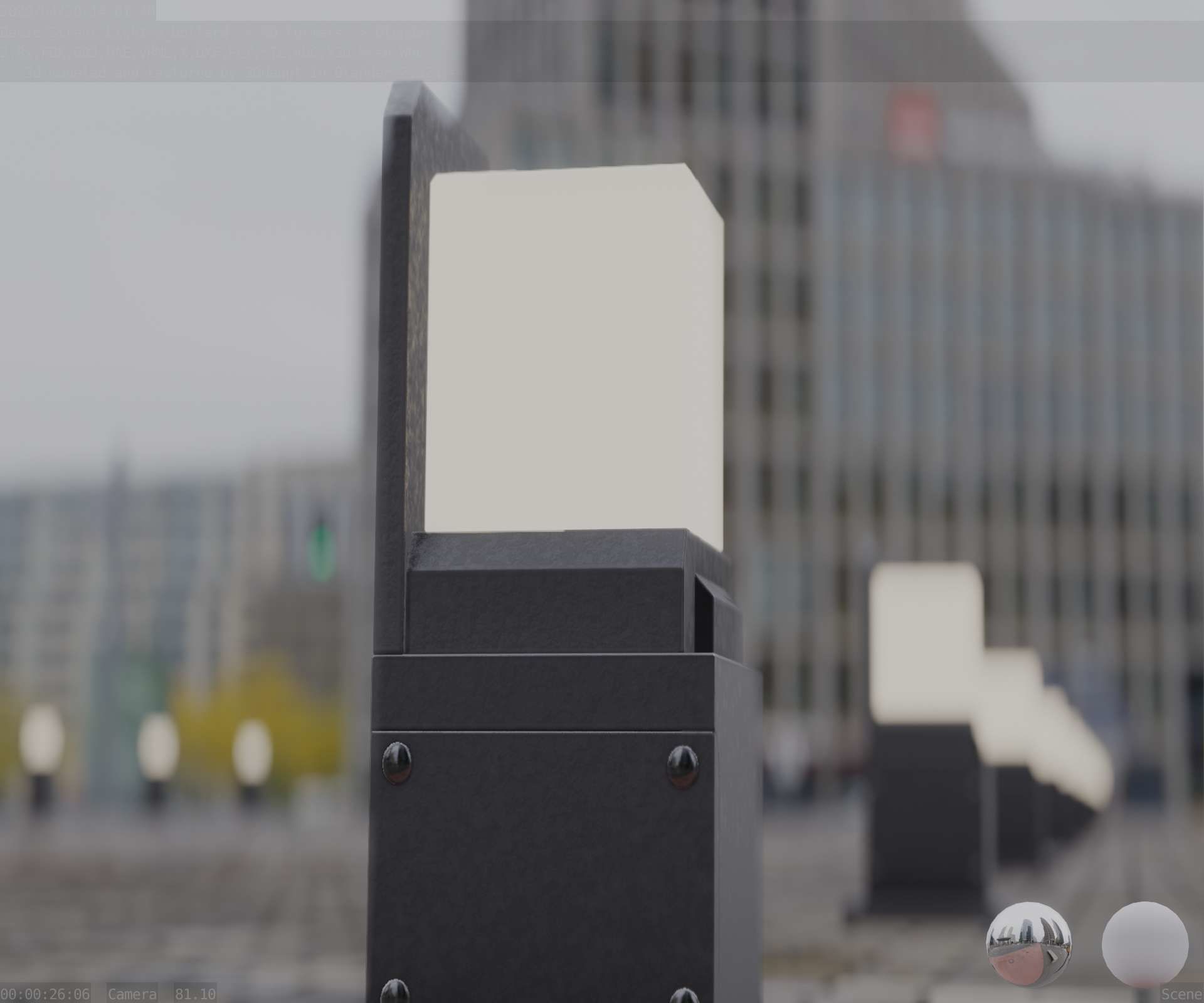 Street Light 8 Bollard 350 mm Basic Version 2 Low-poly 3D model_32