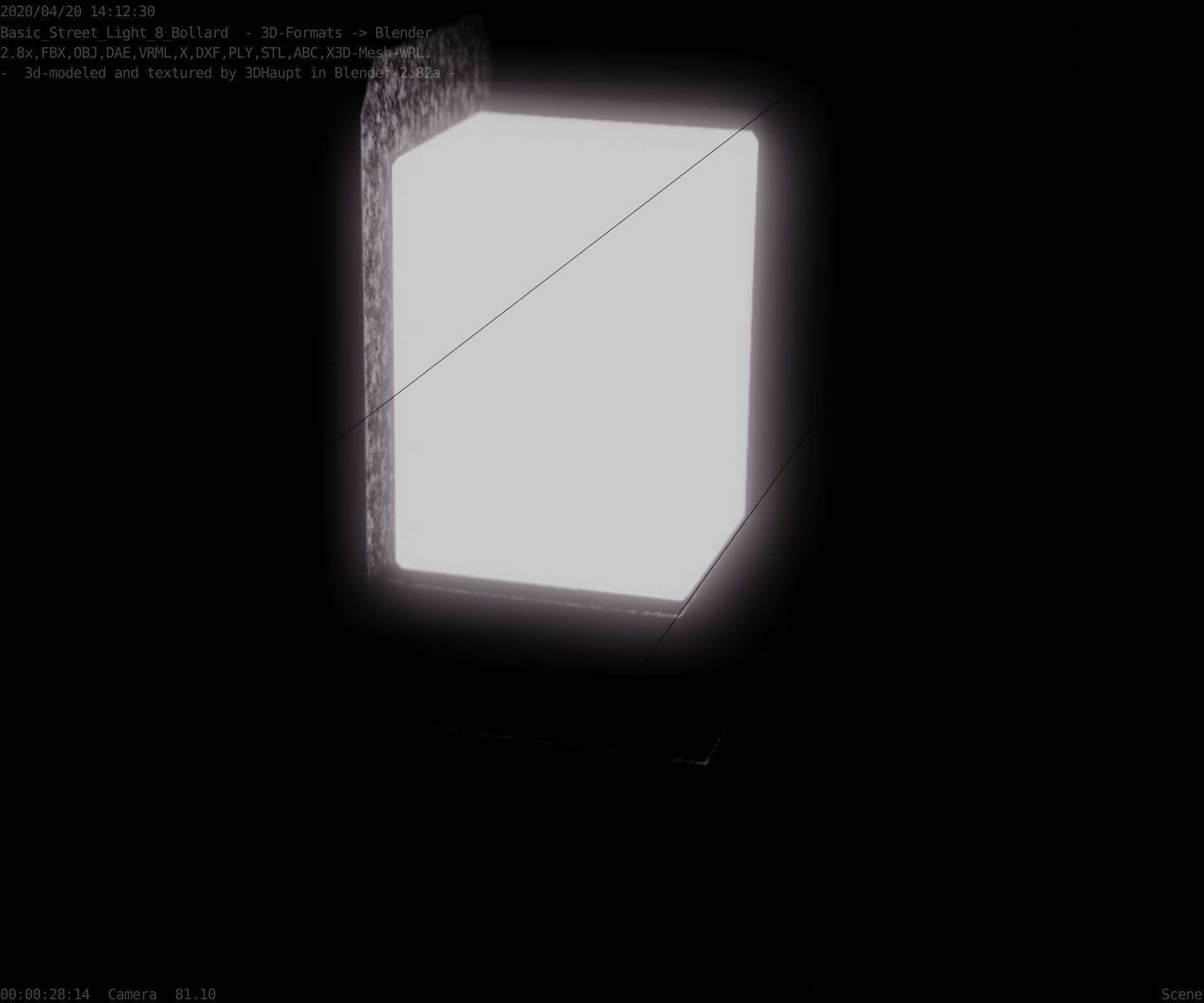 Street Light 8 Bollard 350 mm Basic Version 2 Low-poly 3D model_86