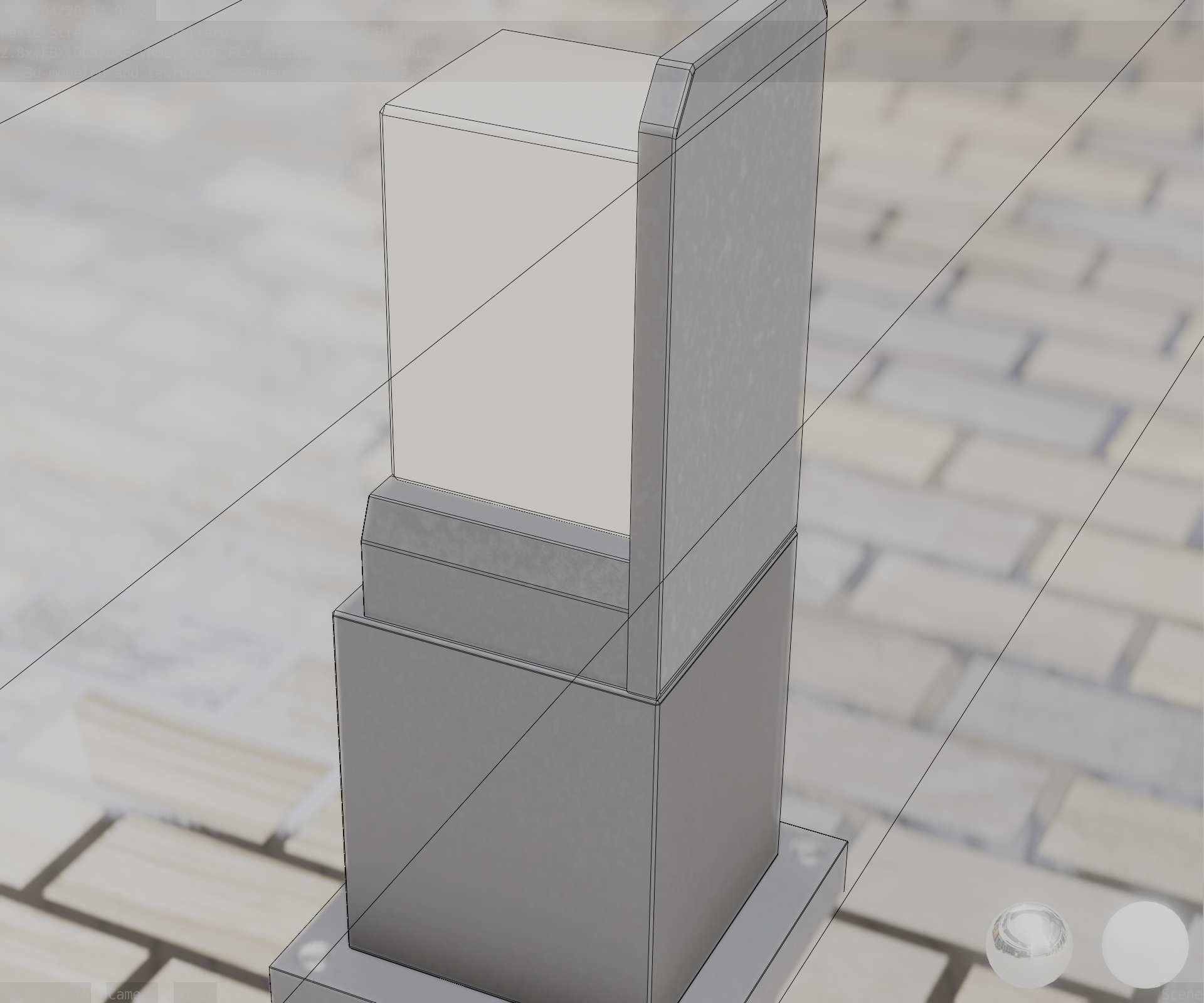 Street Light 8 Bollard 350 mm Basic Version 2 Low-poly 3D model_64