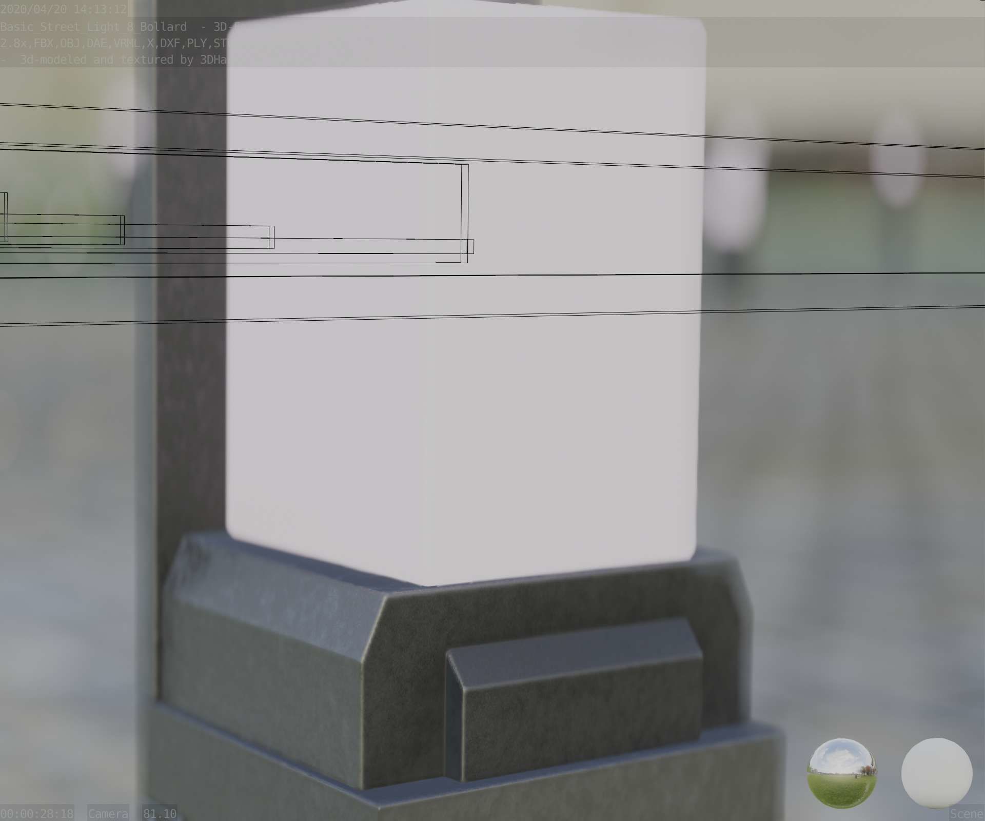 Street Light 8 Bollard 350 mm Basic Version 2 Low-poly 3D model_90