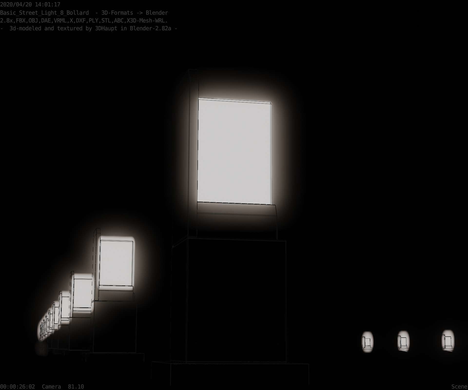 Street Light 8 Bollard 350 mm Basic Version 2 Low-poly 3D model_28