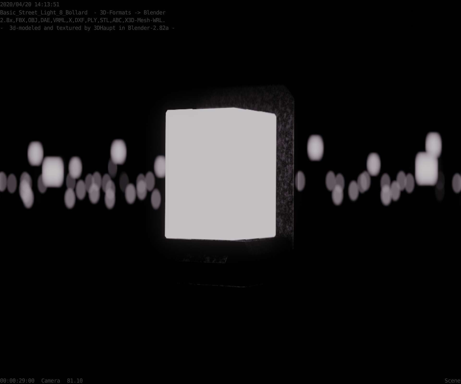 Street Light 8 Bollard 350 mm Basic Version 2 Low-poly 3D model_96