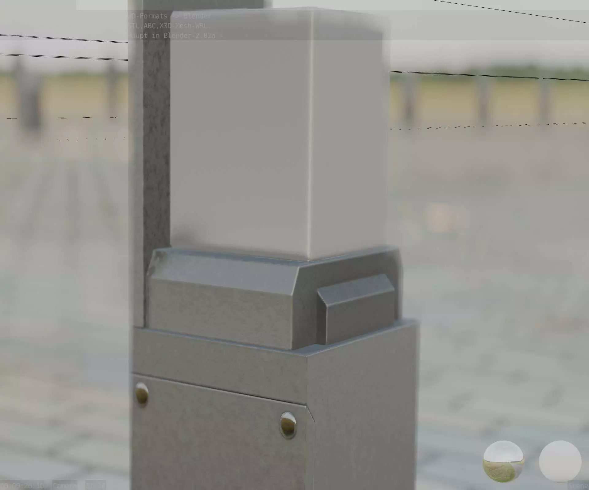 Street Light 8 Bollard 350 mm Basic Version 2 Low-poly 3D model_0