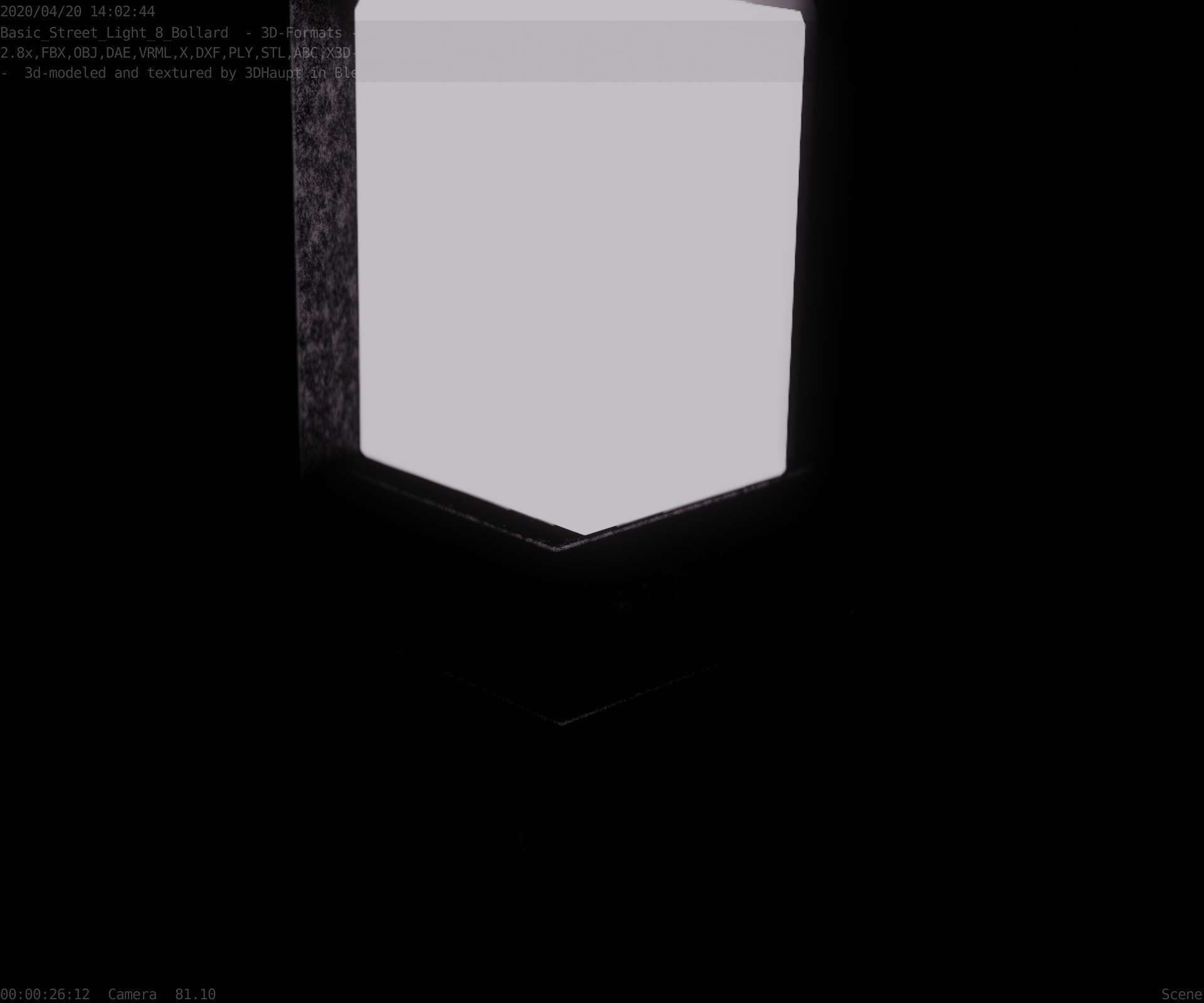 Street Light 8 Bollard 350 mm Basic Version 2 Low-poly 3D model_36