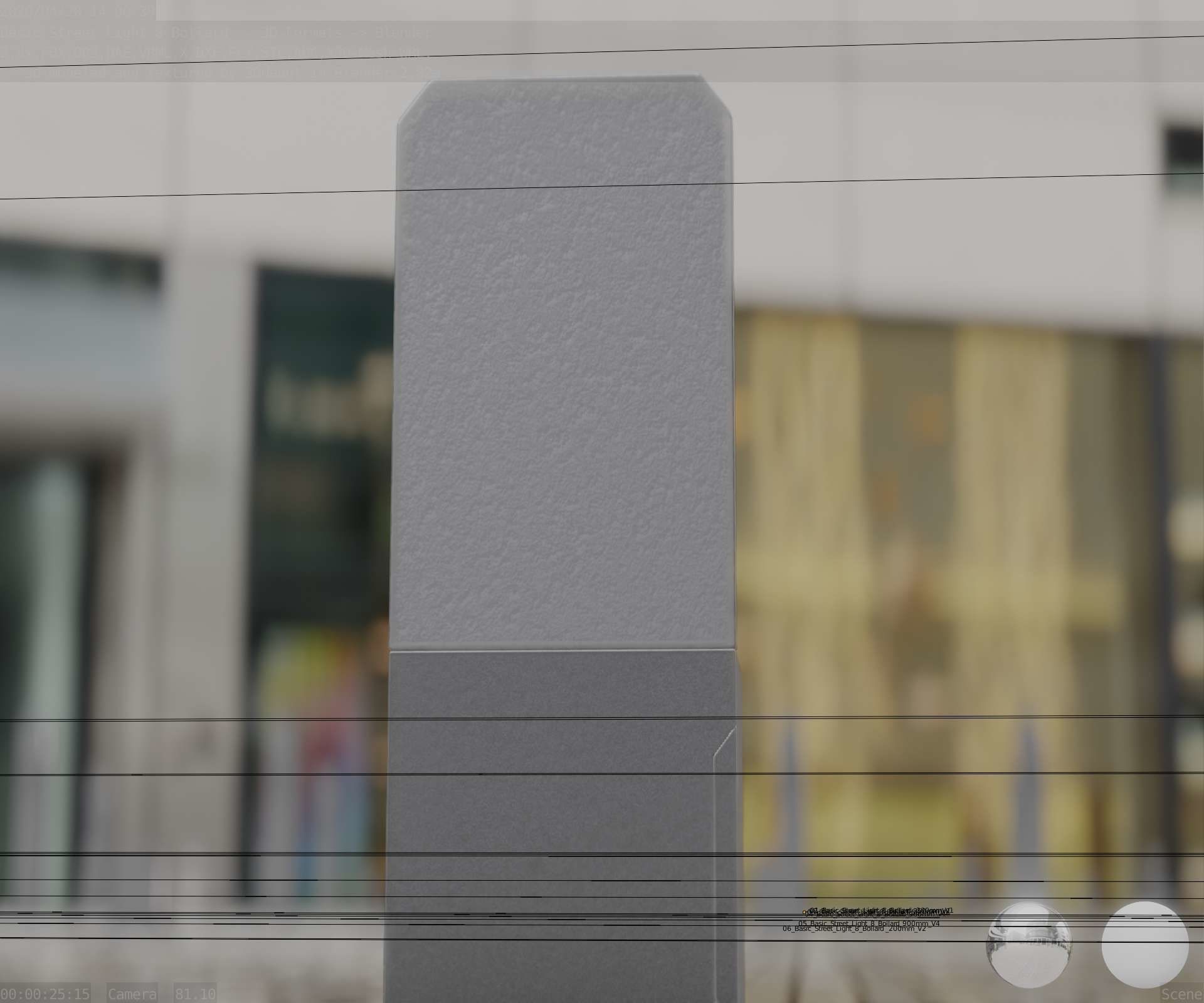 Street Light 8 Bollard 350 mm Basic Version 2 Low-poly 3D model_18