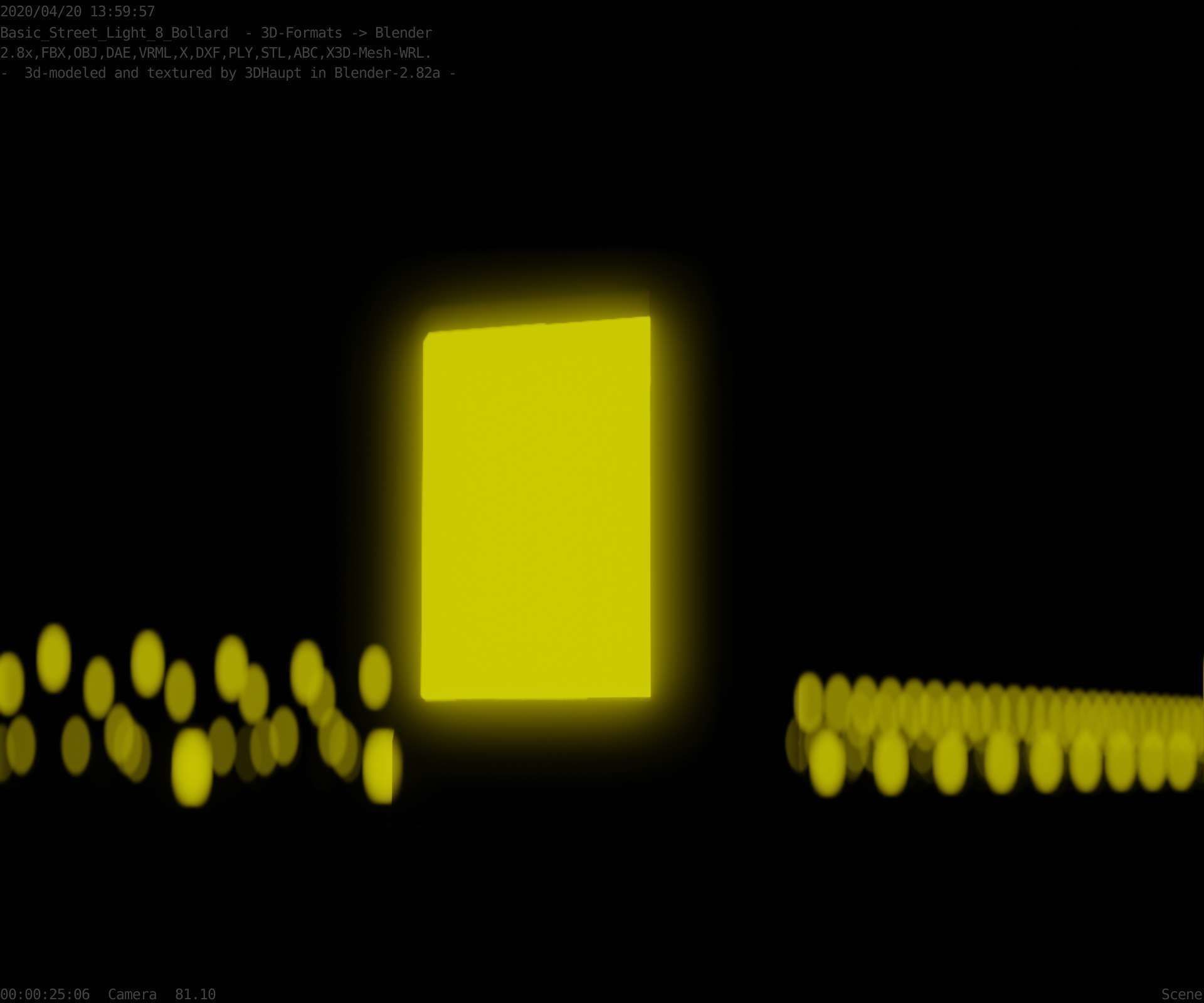 Street Light 8 Bollard 350 mm Basic Version 2 Low-poly 3D model_9