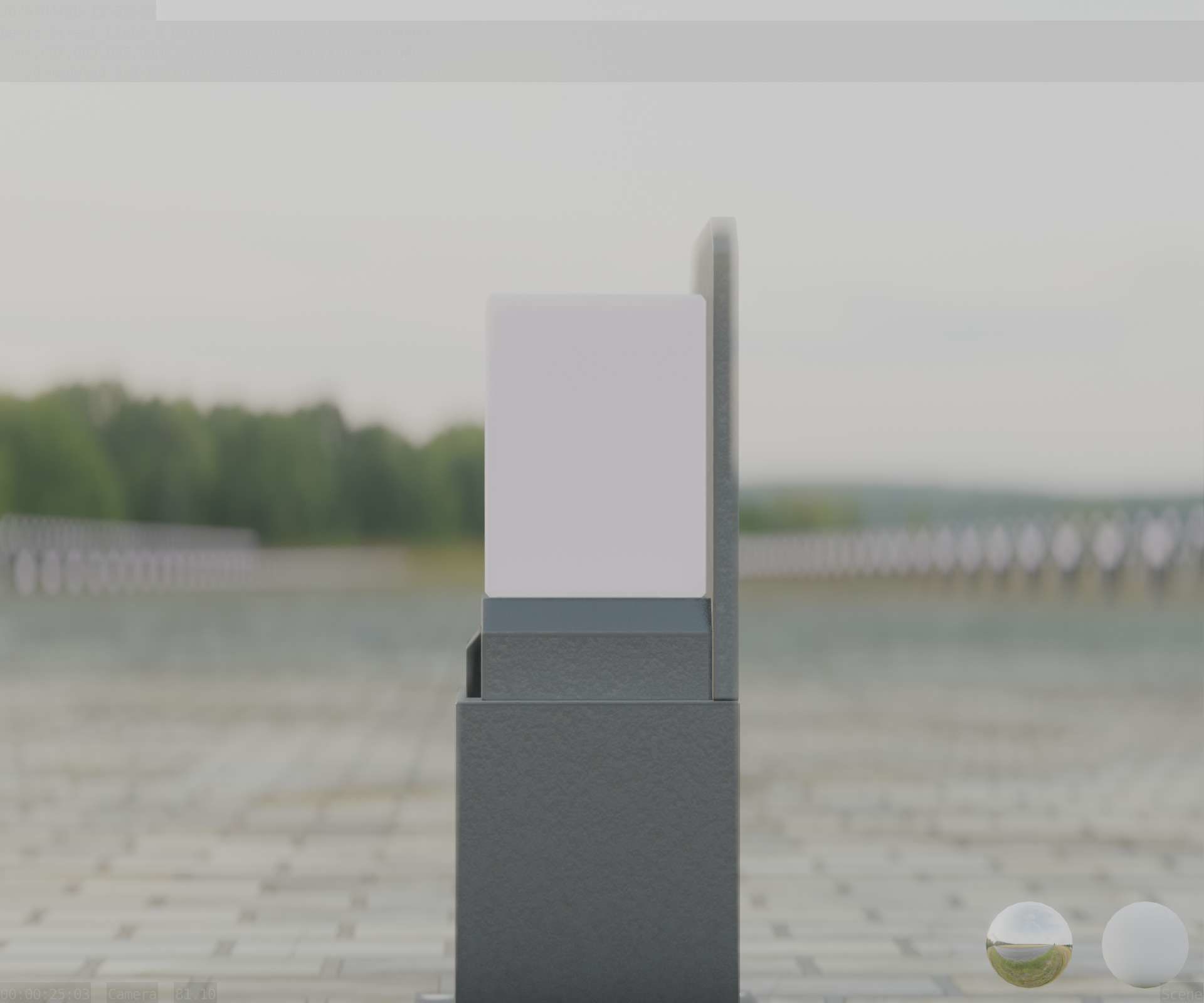 Street Light 8 Bollard 350 mm Basic Version 2 Low-poly 3D model_6