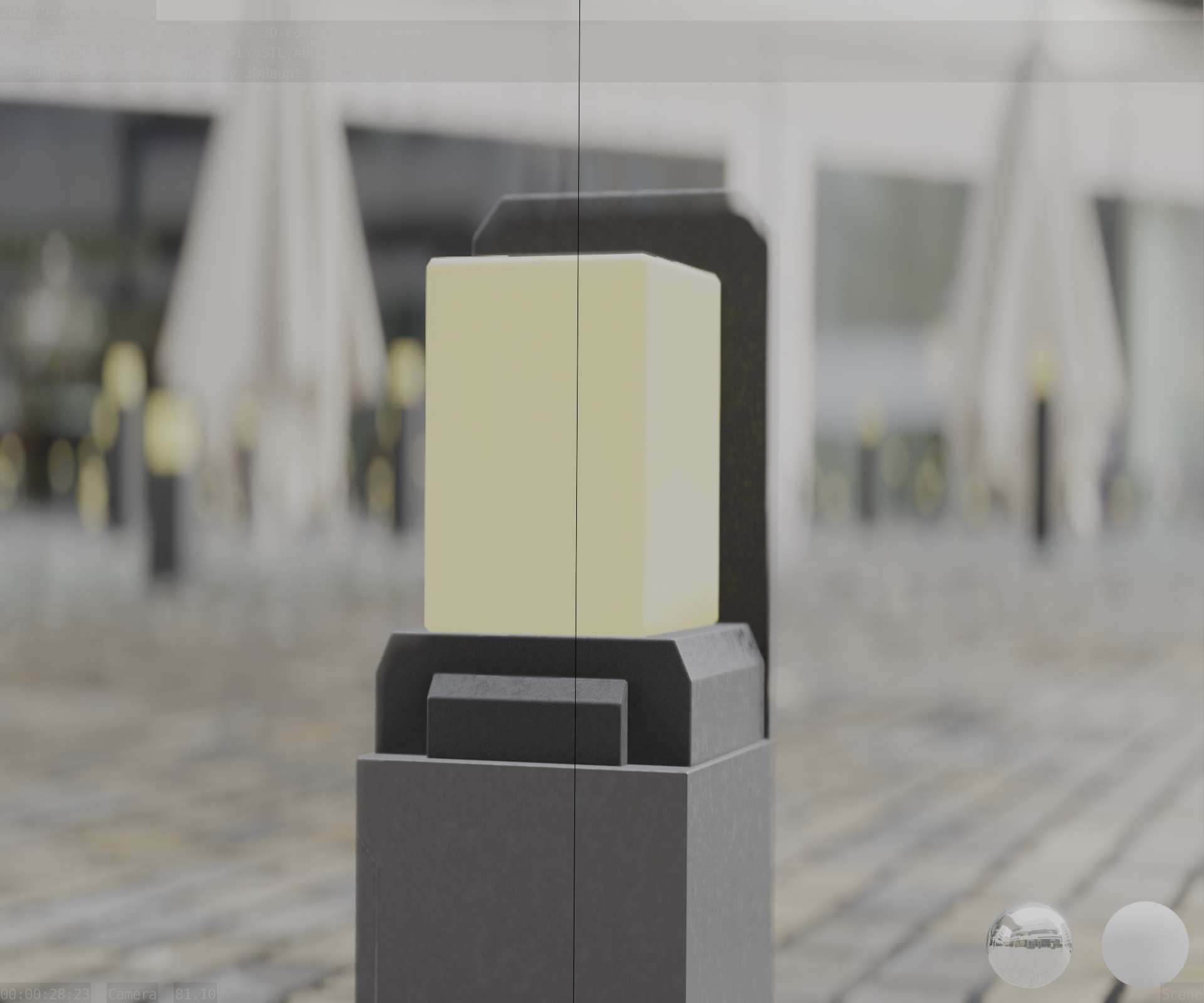 Street Light 8 Bollard 350 mm Basic Version 2 Low-poly 3D model_95