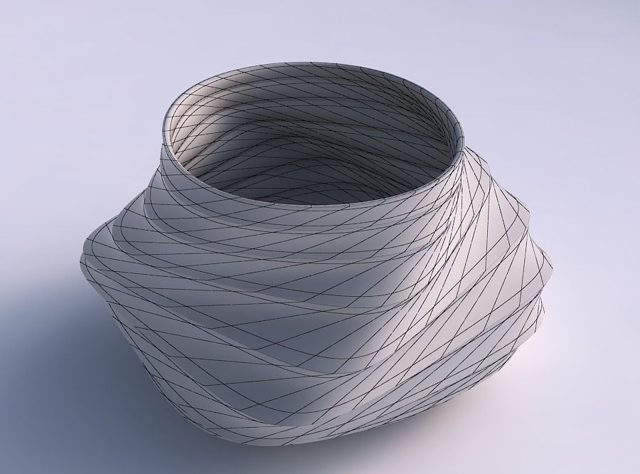 Bowl twisted elipse with curved horizontal sections 3D print model_5