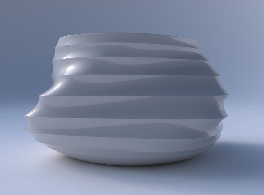 Bowl twisted elipse with curved horizontal sections 3D print model_4