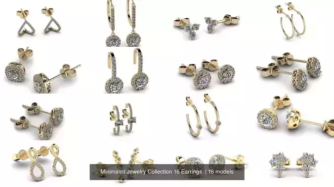 Minimalist Jewelry Collection 16 Earrings  