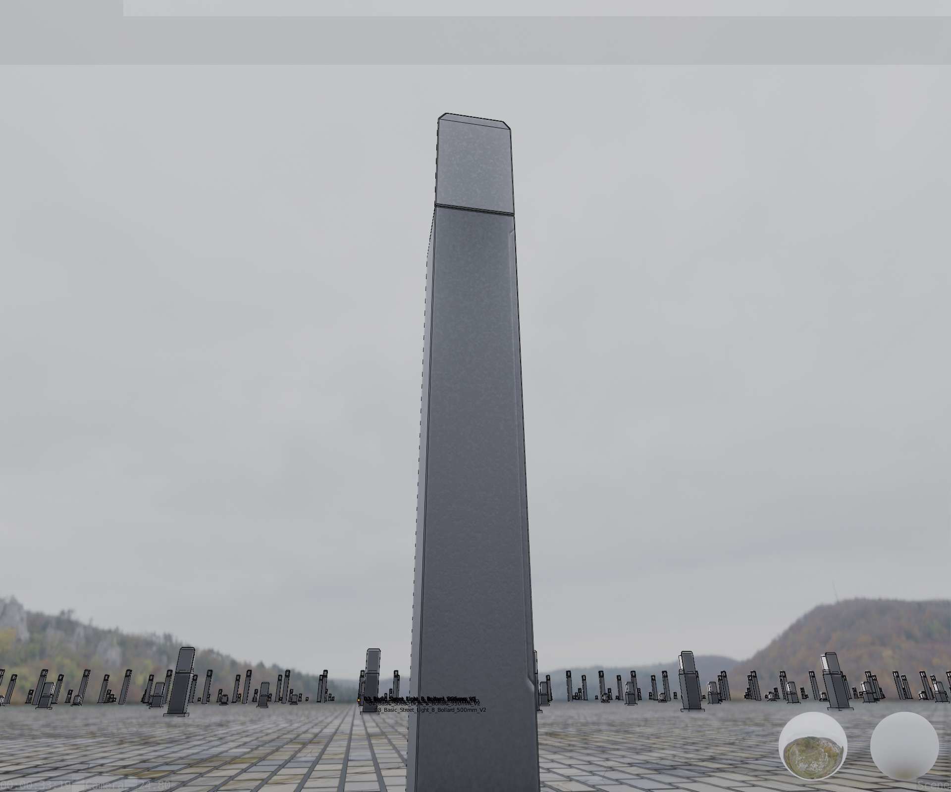 Street Light 8 Bollard 900 mm Basic Version 2 Low-poly 3D model_31