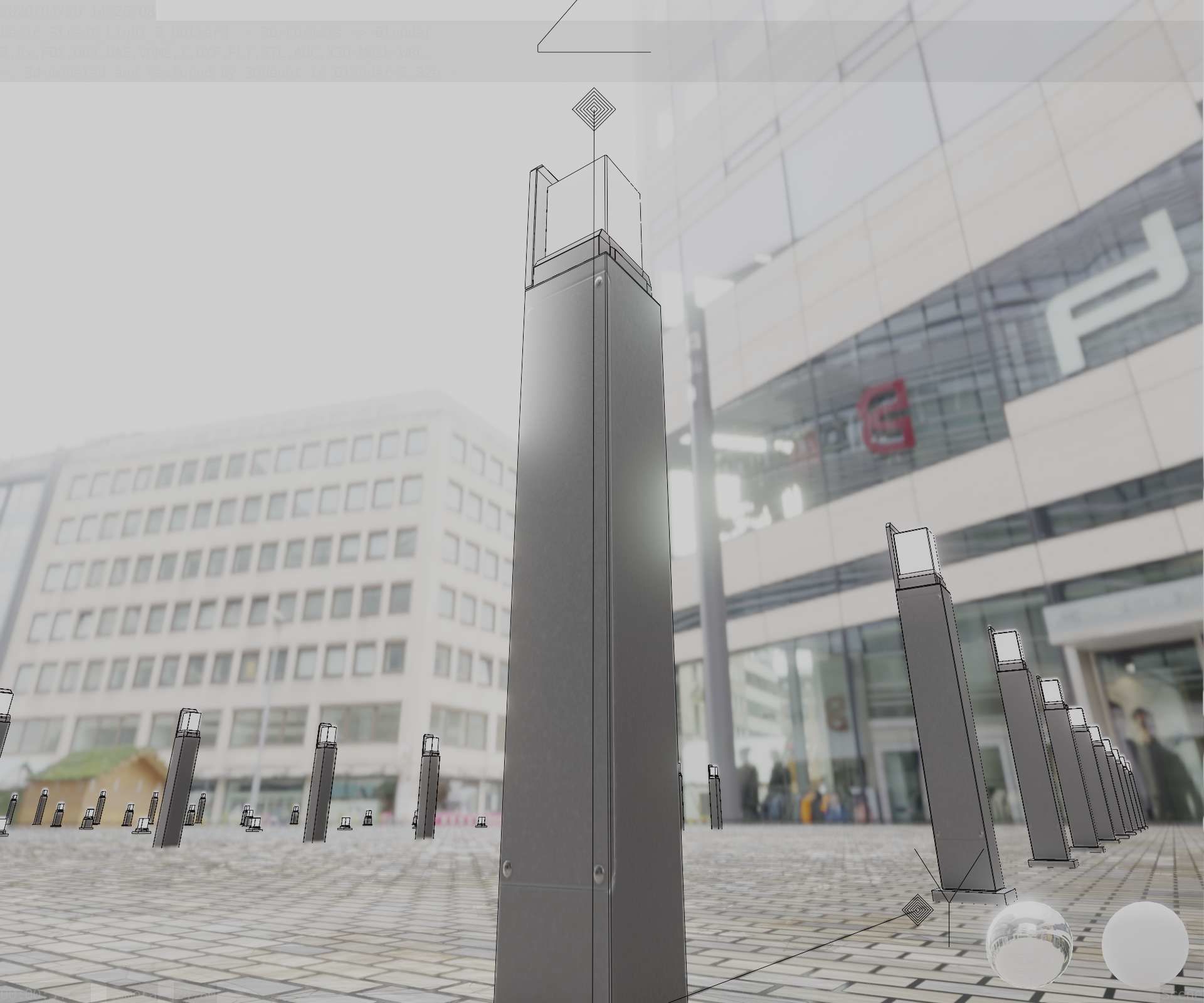 Street Light 8 Bollard 900 mm Basic Version 2 Low-poly 3D model_52