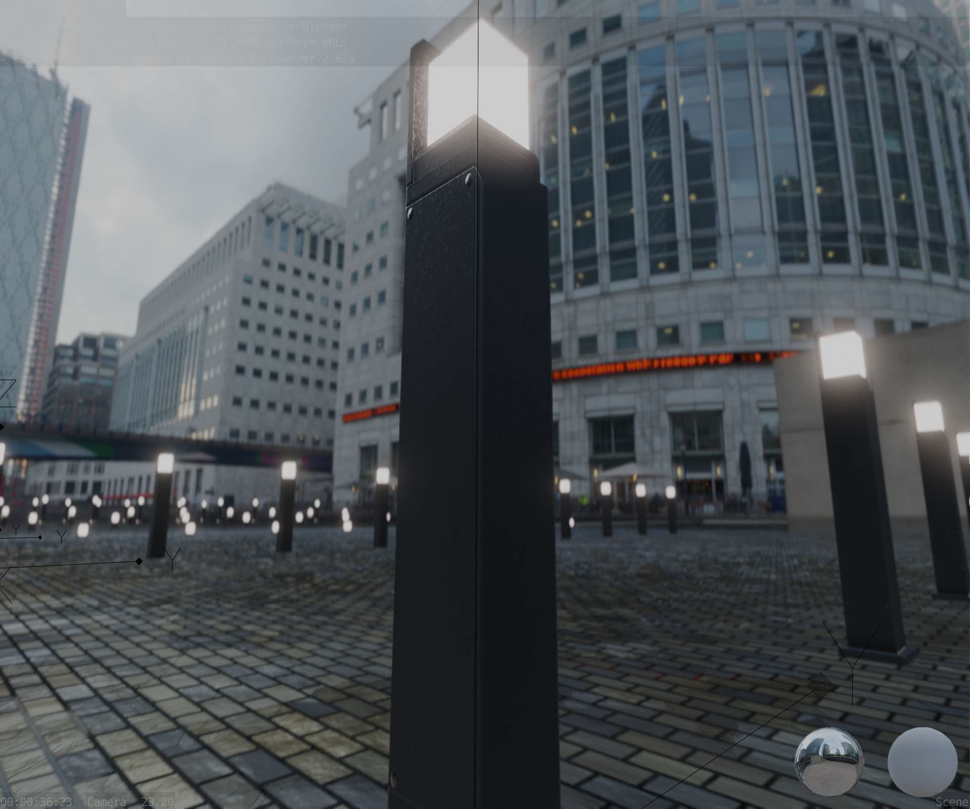 Street Light 8 Bollard 900 mm Basic Version 2 Low-poly 3D model_87