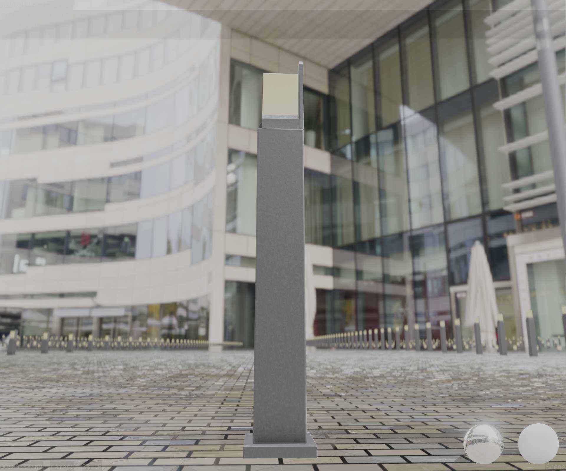 Street Light 8 Bollard 900 mm Basic Version 2 Low-poly 3D model_22