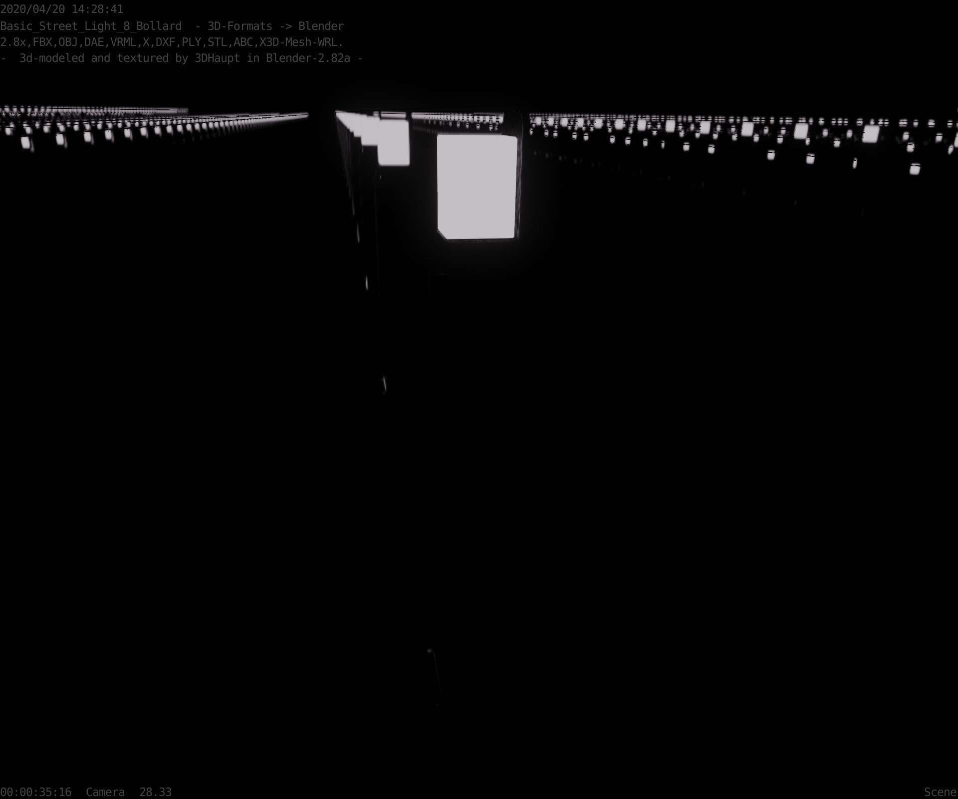 Street Light 8 Bollard 900 mm Basic Version 2 Low-poly 3D model_17