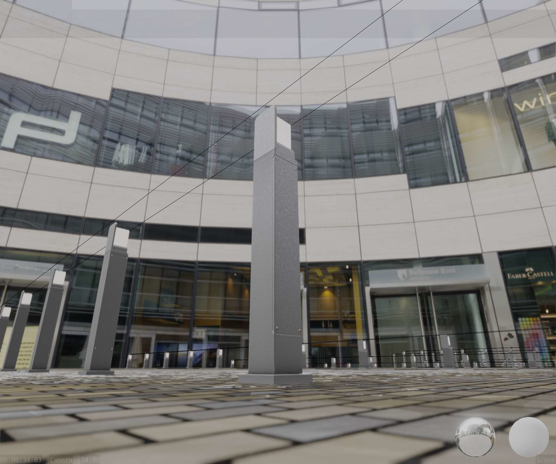 Street Light 8 Bollard 900 mm Basic Version 2 Low-poly 3D model_39