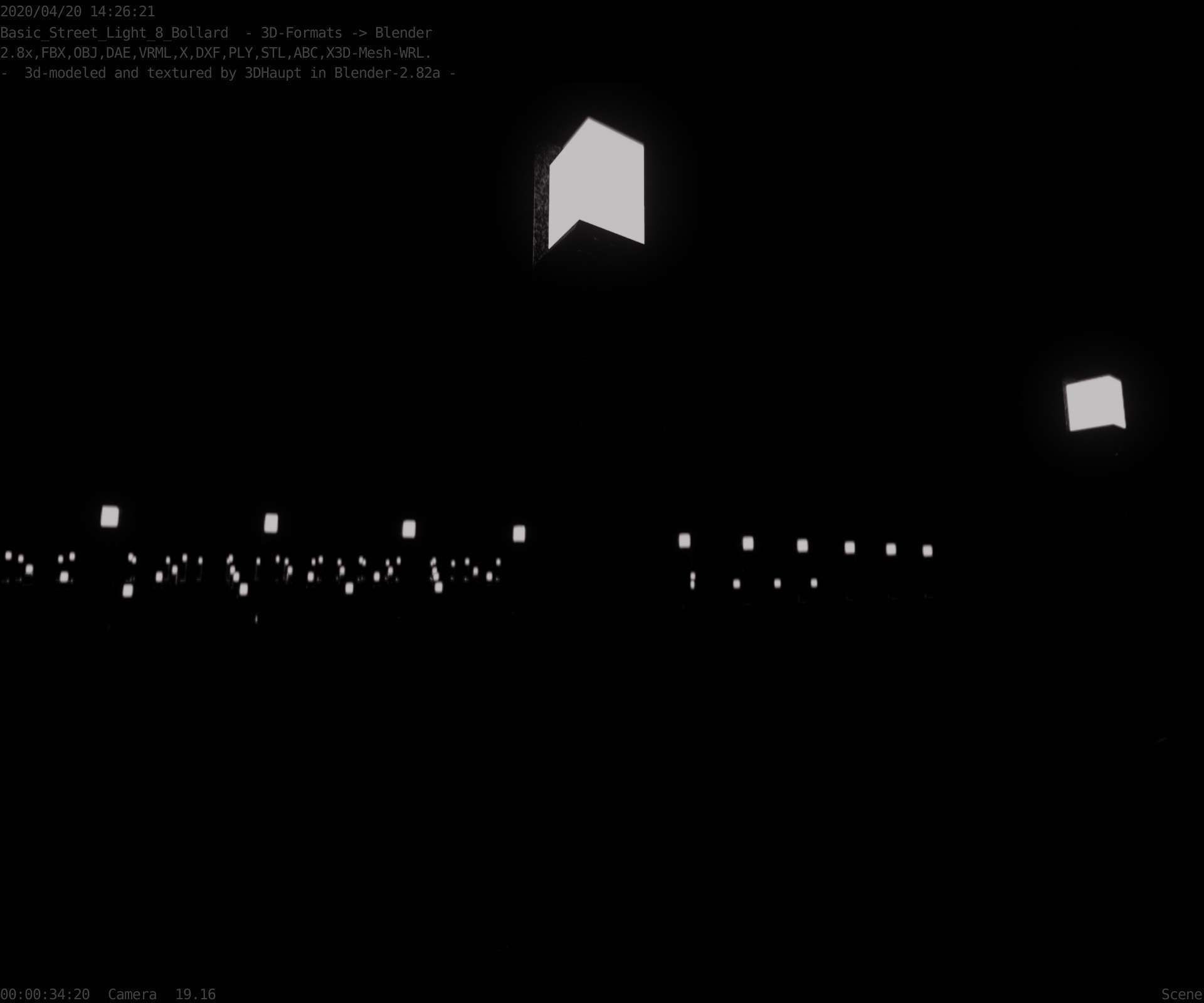 Street Light 8 Bollard 900 mm Basic Version 2 Low-poly 3D model_56