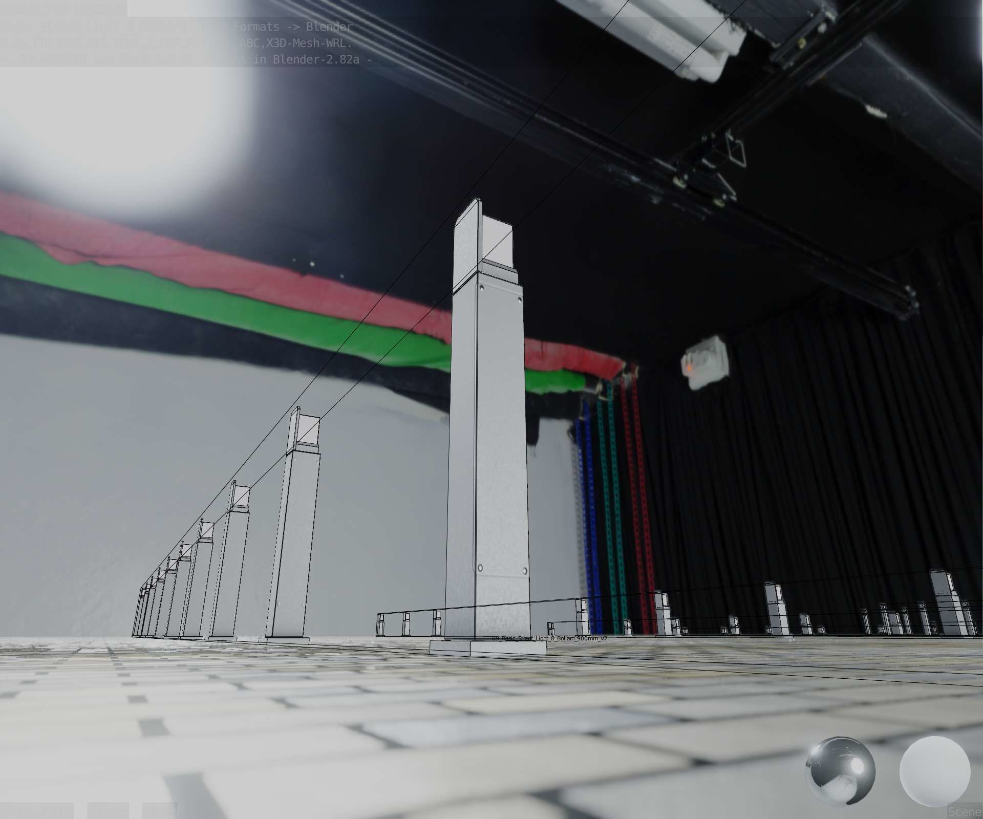 Street Light 8 Bollard 900 mm Basic Version 2 Low-poly 3D model_41