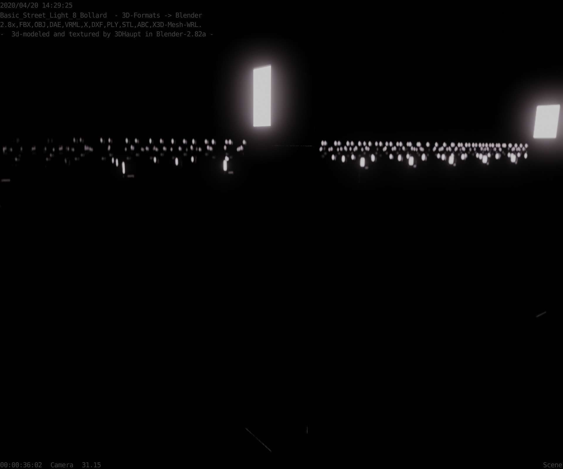 Street Light 8 Bollard 900 mm Basic Version 2 Low-poly 3D model_66