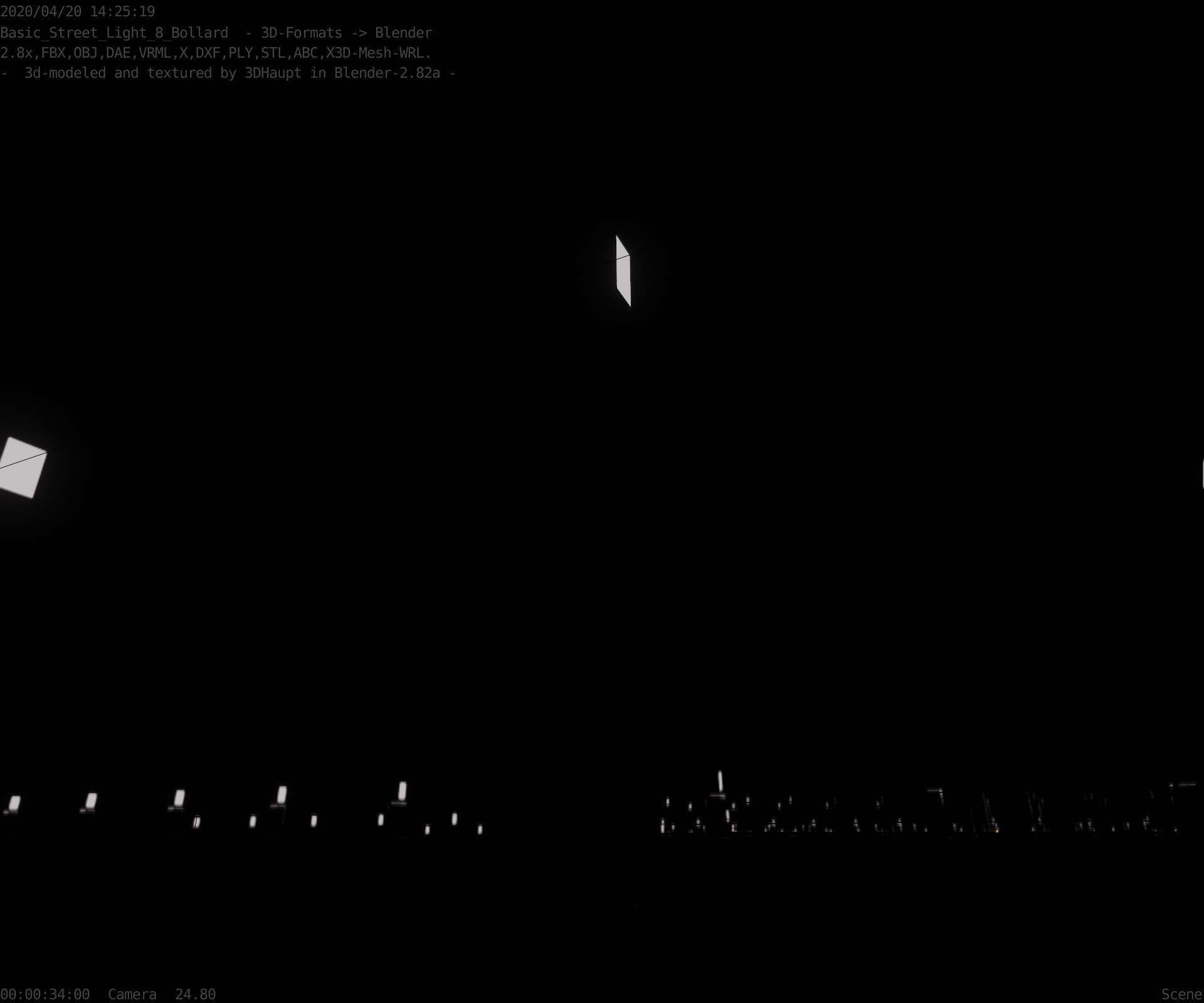 Street Light 8 Bollard 900 mm Basic Version 2 Low-poly 3D model_36