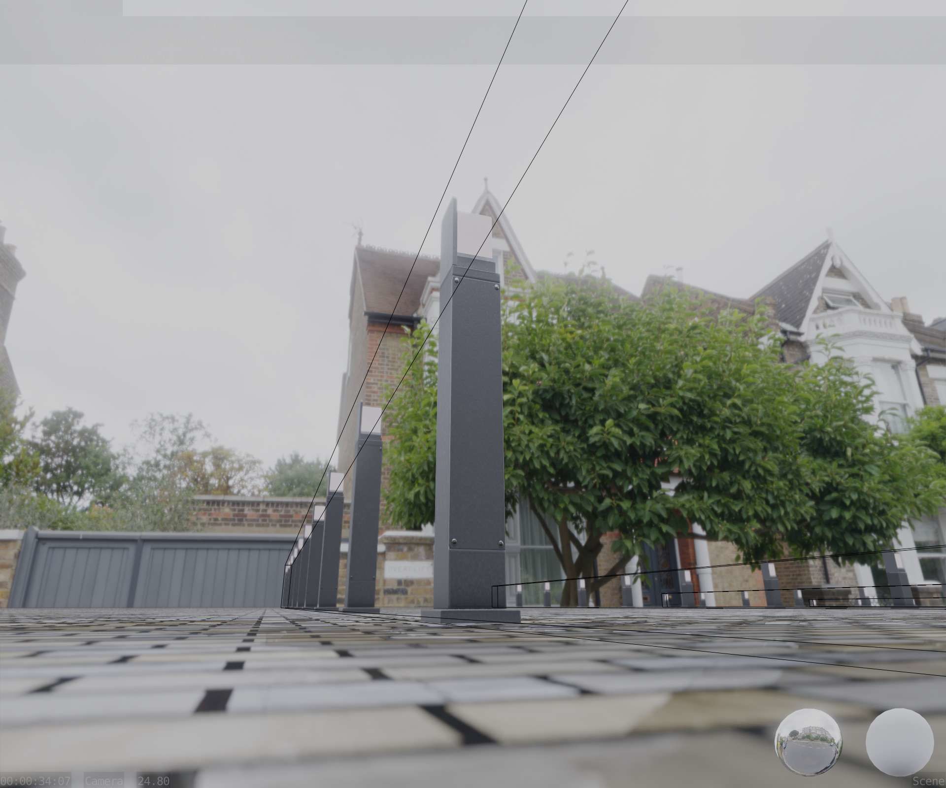 Street Light 8 Bollard 900 mm Basic Version 2 Low-poly 3D model_43