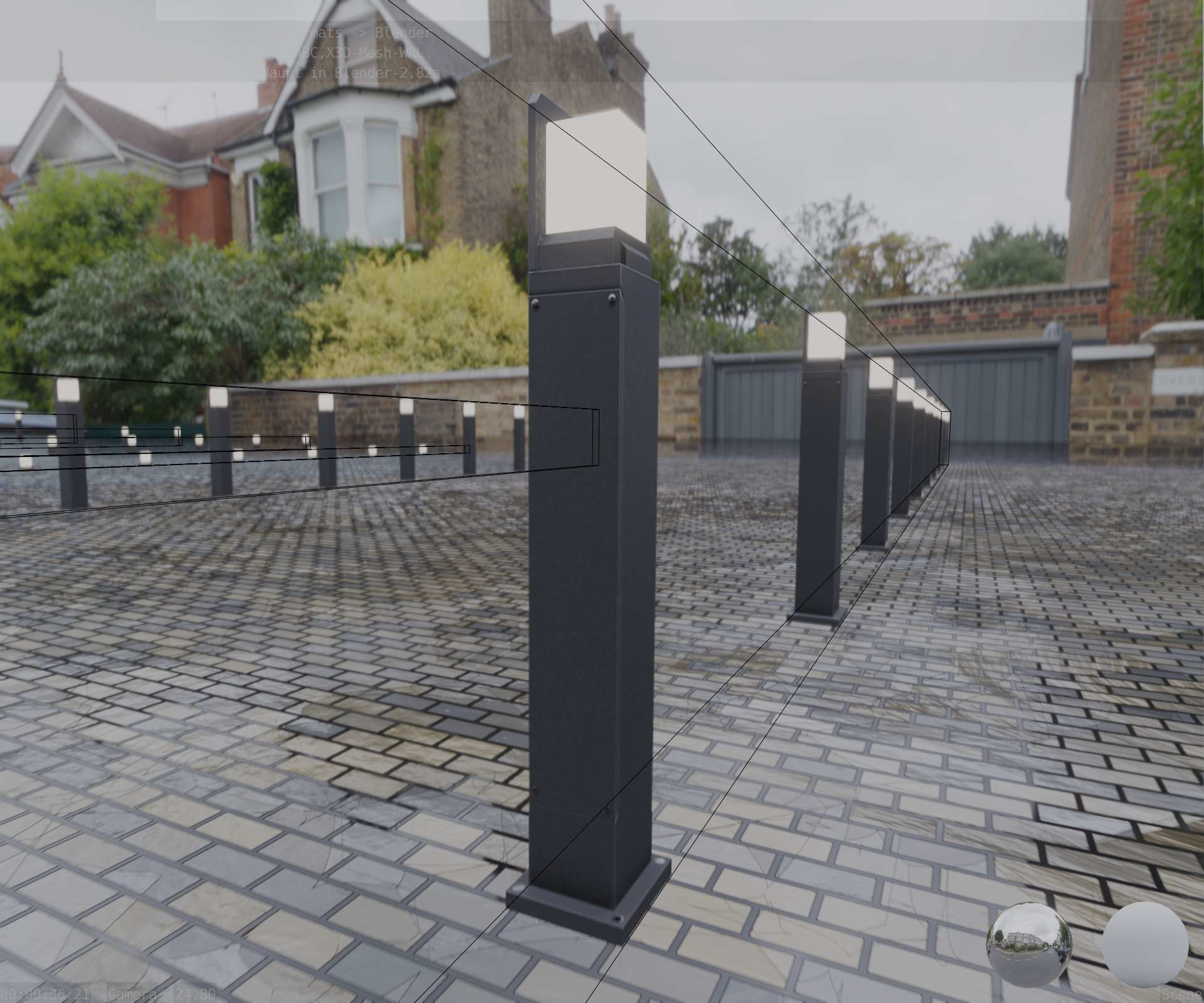 Street Light 8 Bollard 900 mm Basic Version 2 Low-poly 3D model_85
