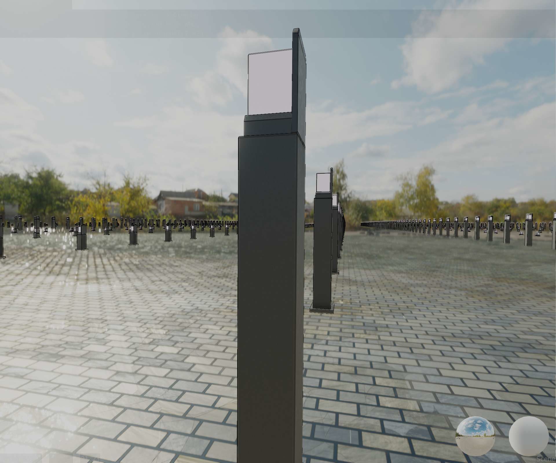 Street Light 8 Bollard 900 mm Basic Version 2 Low-poly 3D model_60