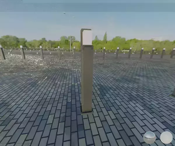 Street Light 8 Bollard 900 mm Basic Version 2 Low-poly 3D model