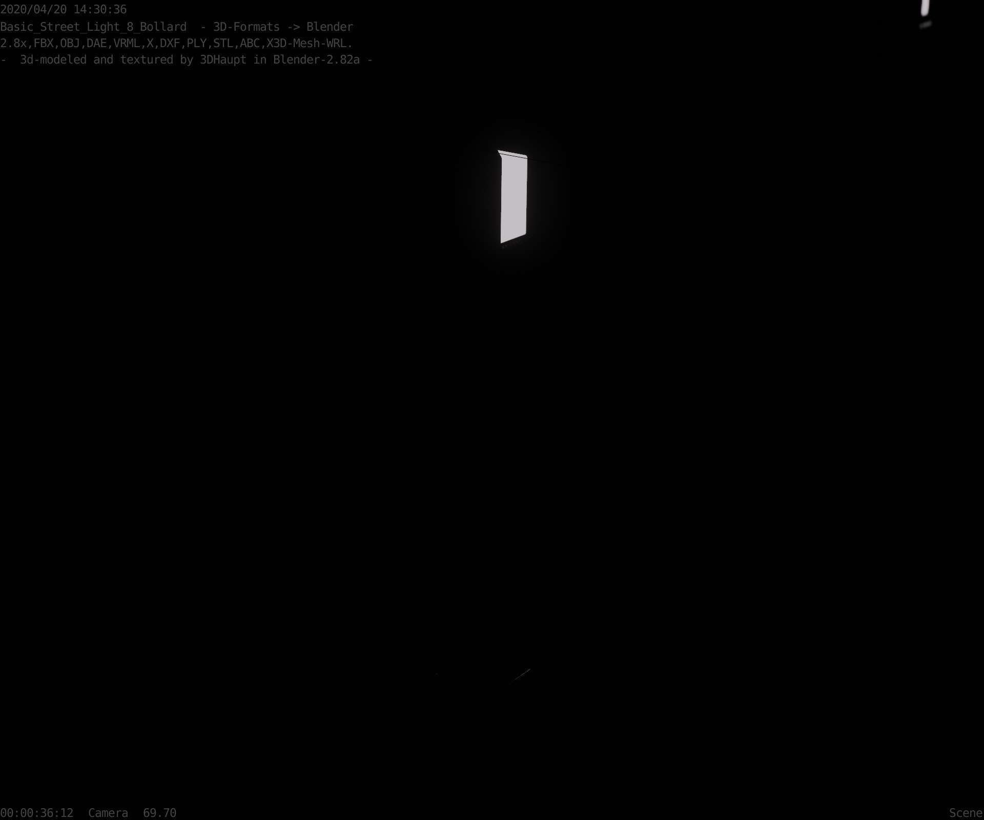 Street Light 8 Bollard 900 mm Basic Version 2 Low-poly 3D model_76