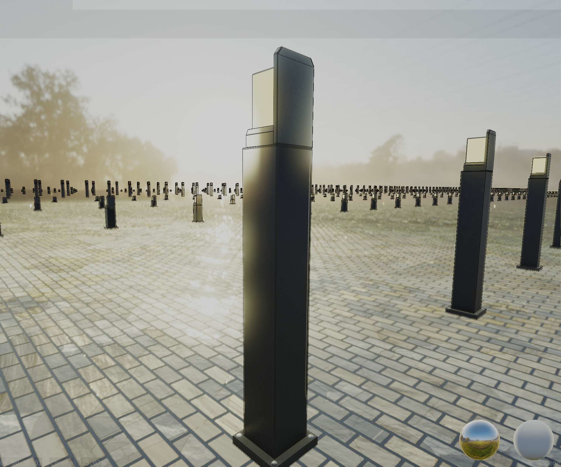 Street Light 8 Bollard 900 mm Basic Version 2 Low-poly 3D model_65