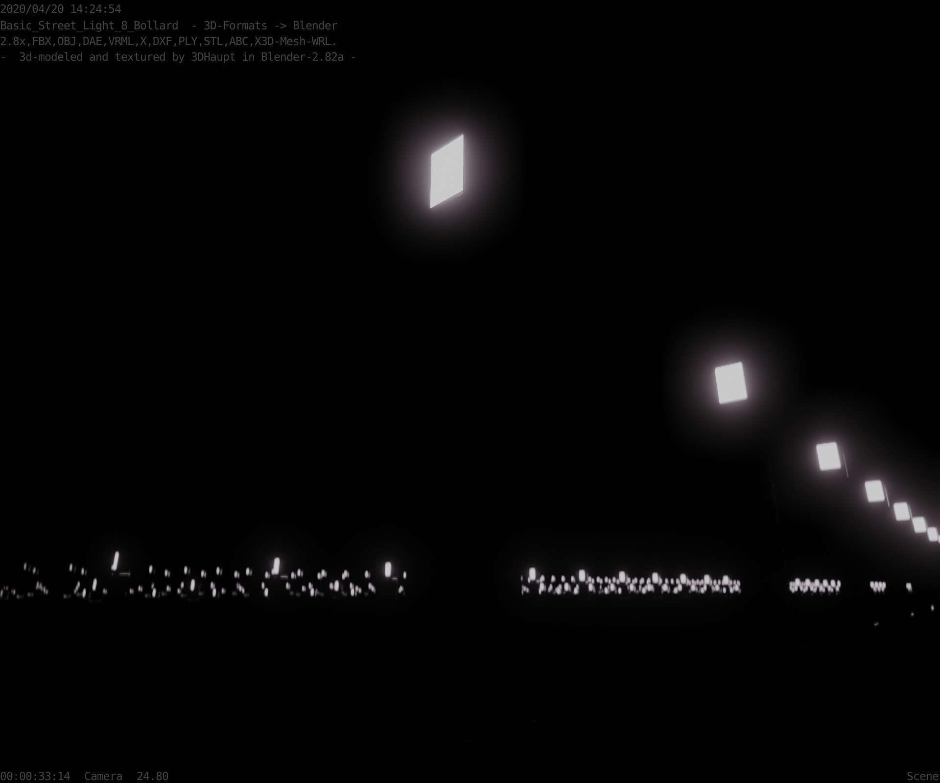 Street Light 8 Bollard 900 mm Basic Version 2 Low-poly 3D model_26