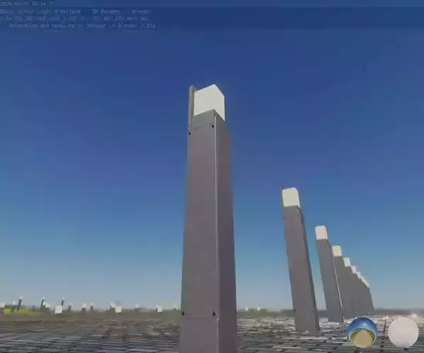 Street Light 8 Bollard 900 mm Basic Version 5 Low-poly 3D model