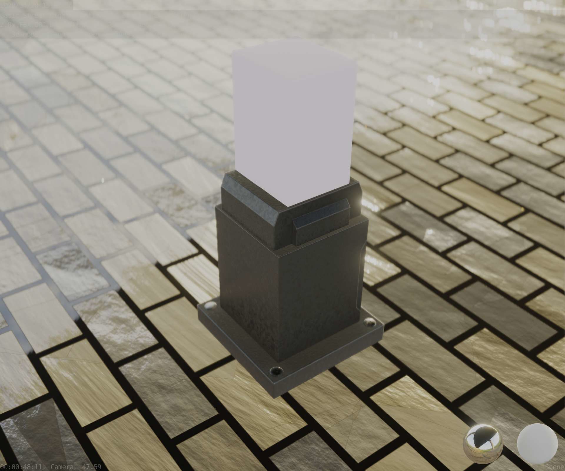 Street Light 8 Bollard 350mm Basic Version 3 Low-poly 3D model_80