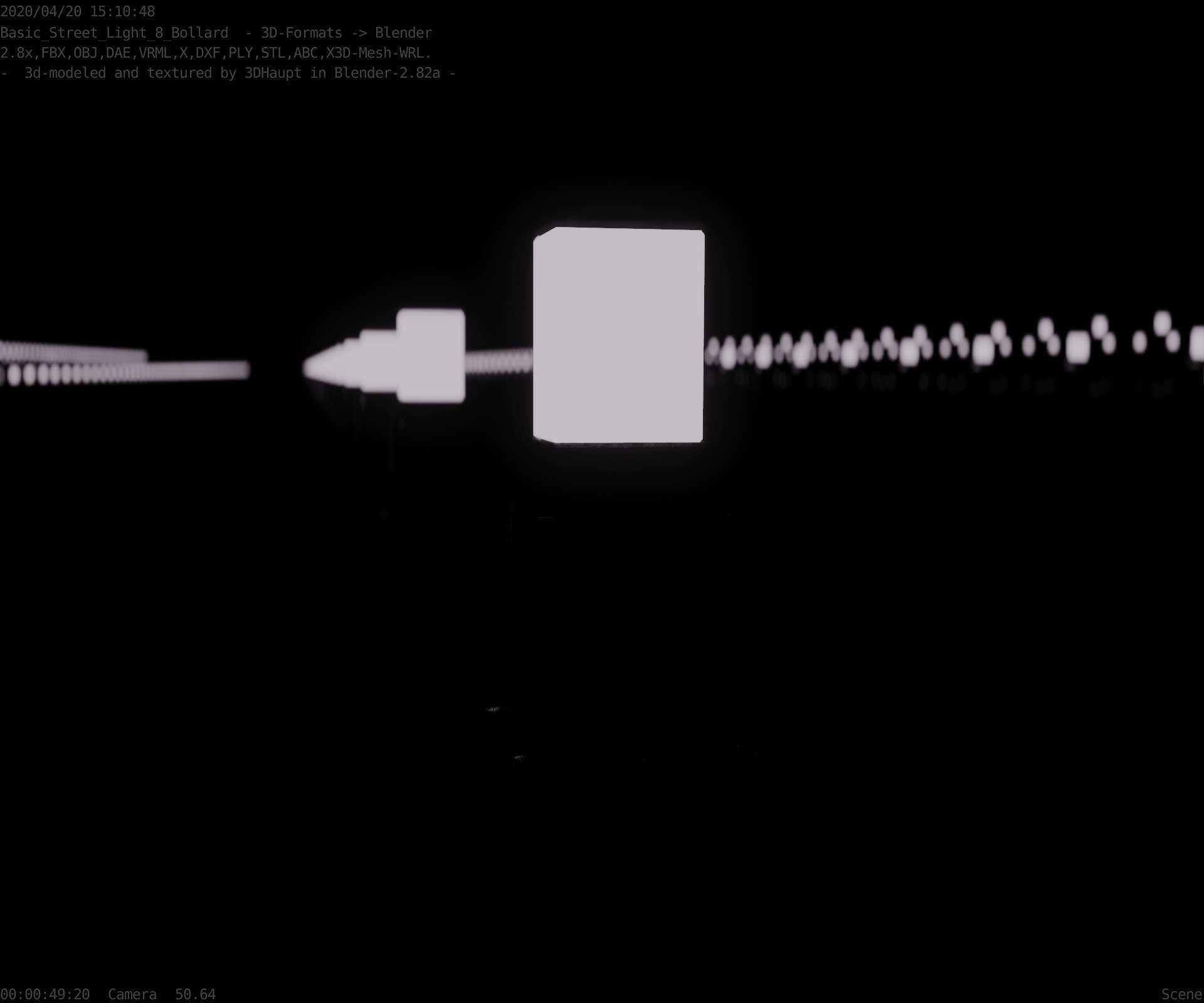 Street Light 8 Bollard 350mm Basic Version 3 Low-poly 3D model_96