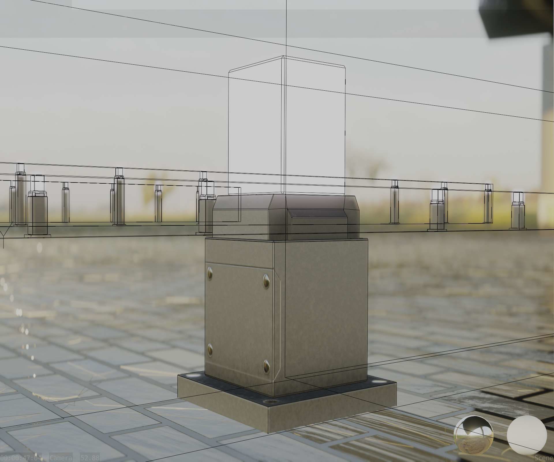 Street Light 8 Bollard 350mm Basic Version 3 Low-poly 3D model_45