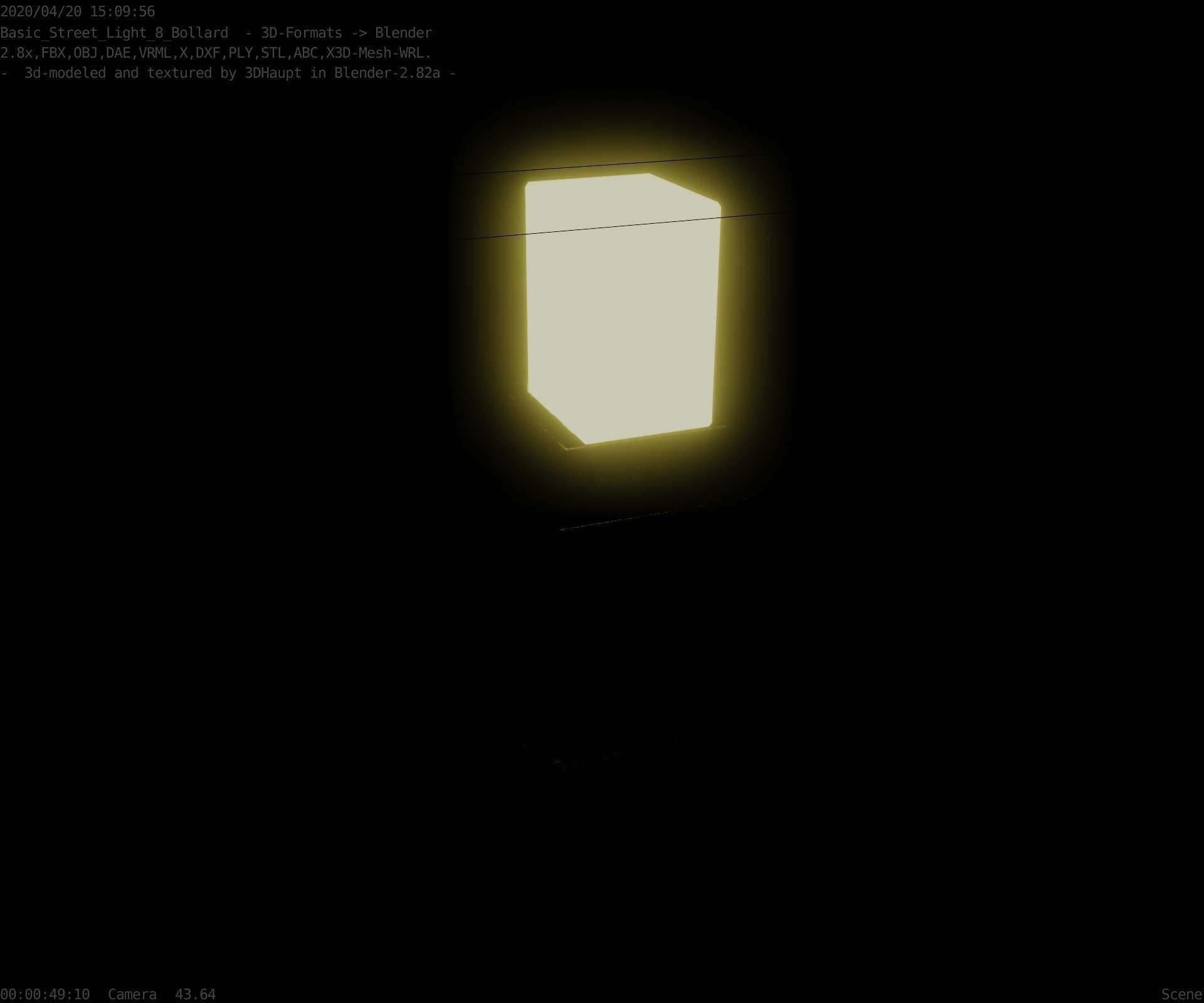 Street Light 8 Bollard 350mm Basic Version 3 Low-poly 3D model_62