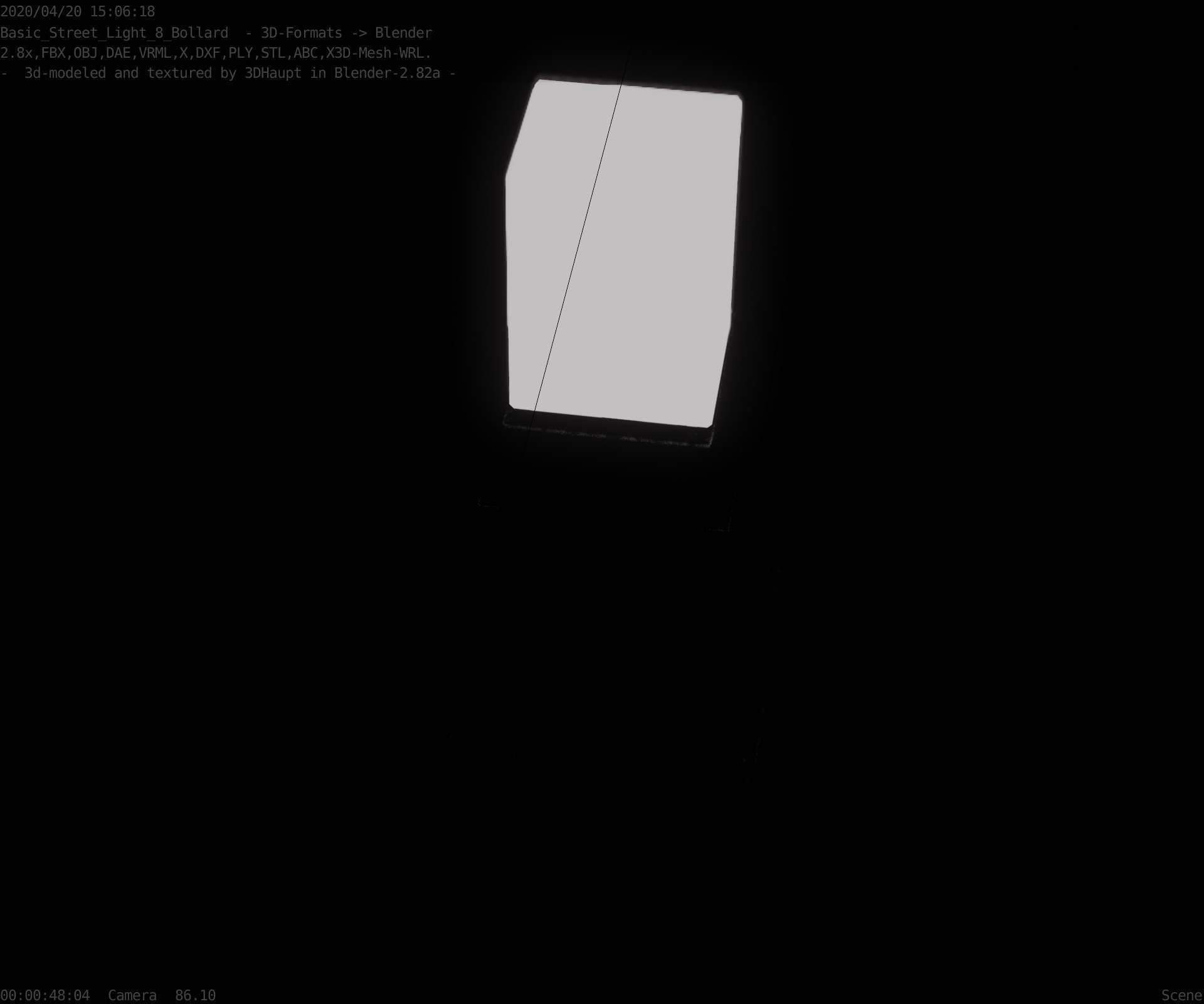 Street Light 8 Bollard 350mm Basic Version 3 Low-poly 3D model_73