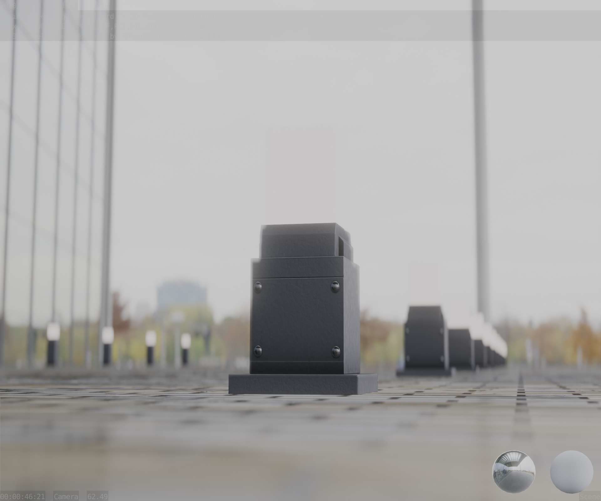 Street Light 8 Bollard 350mm Basic Version 3 Low-poly 3D model_38