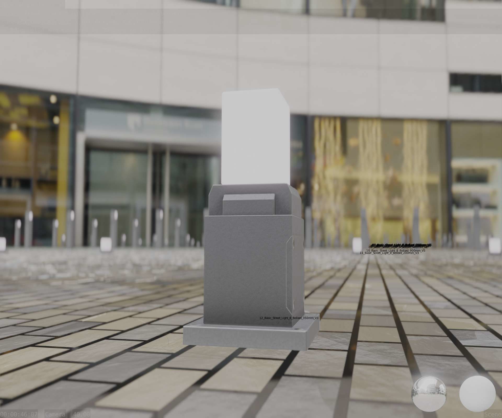 Street Light 8 Bollard 350mm Basic Version 3 Low-poly 3D model_24