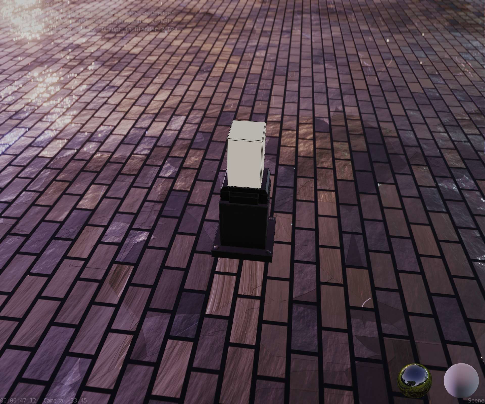 Street Light 8 Bollard 350mm Basic Version 3 Low-poly 3D model_53
