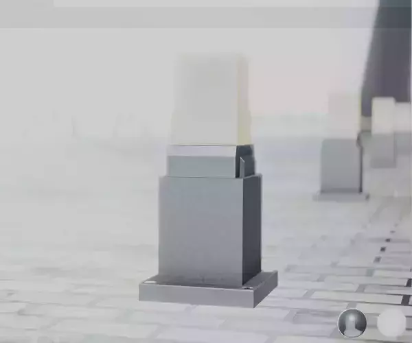 Street Light 8 Bollard 350mm Basic Version 3 Low-poly 3D model