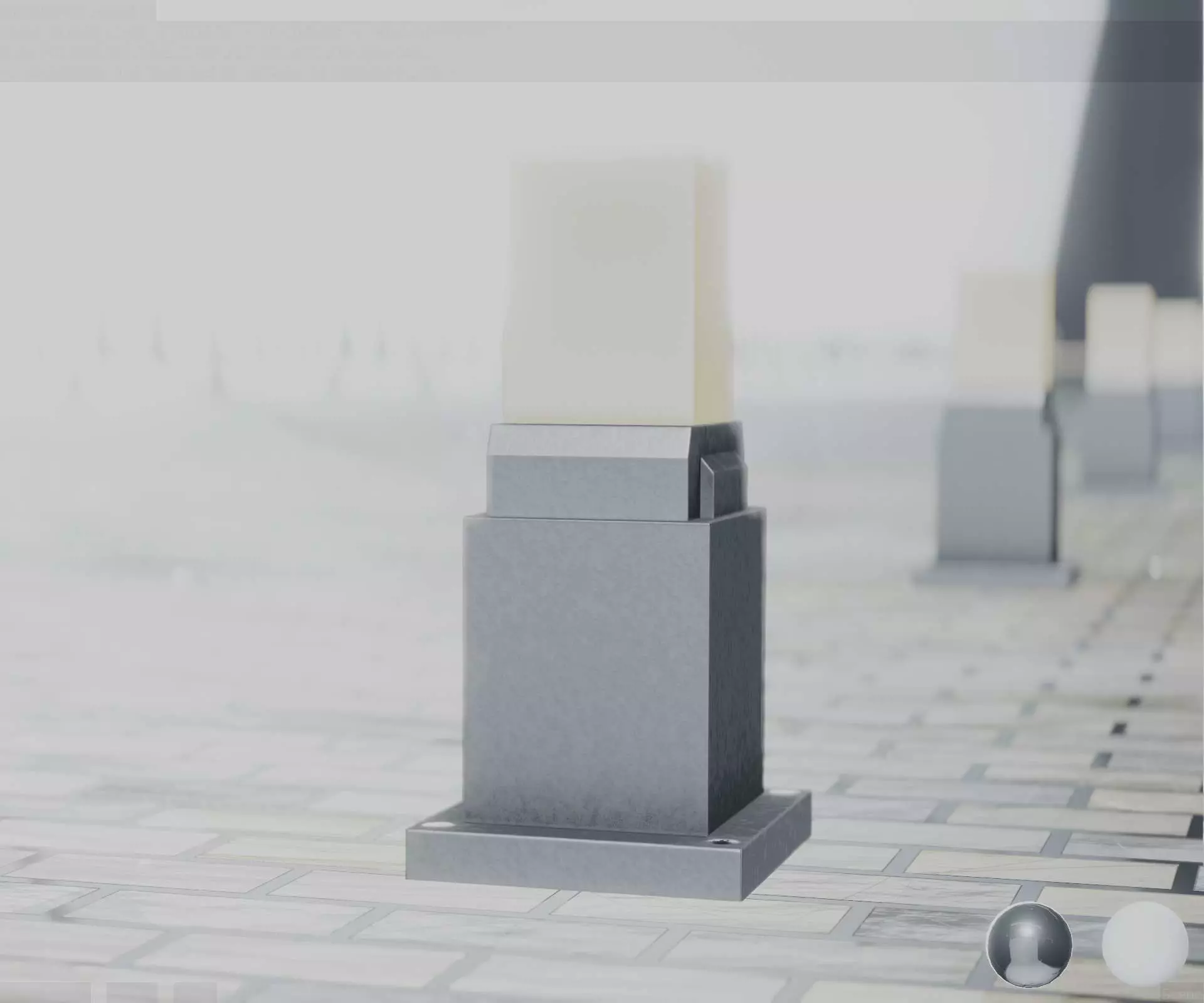 Street Light 8 Bollard 350mm Basic Version 3 Low-poly 3D model_0