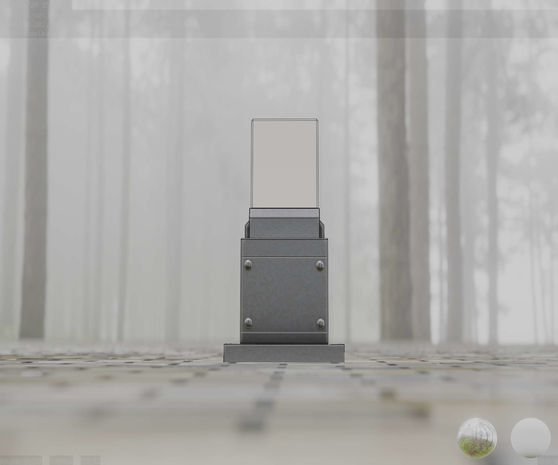 Street Light 8 Bollard 350mm Basic Version 3 Low-poly 3D model_36