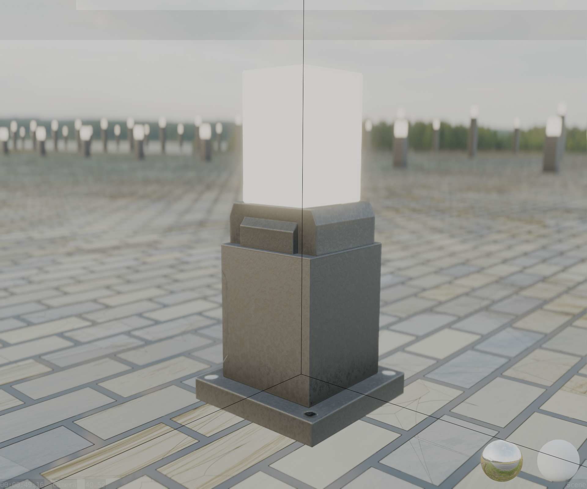 Street Light 8 Bollard 350mm Basic Version 3 Low-poly 3D model_92