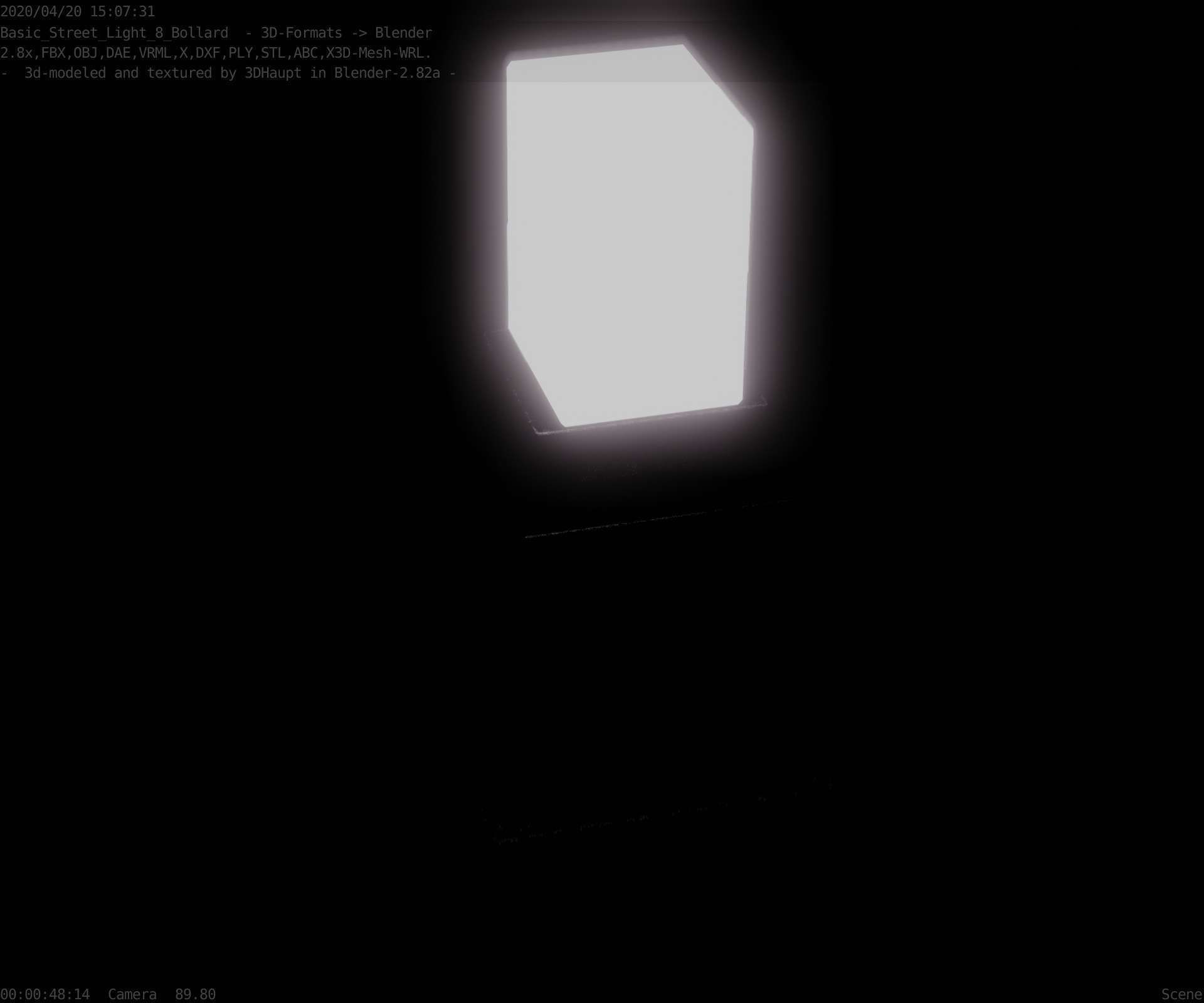 Street Light 8 Bollard 350mm Basic Version 3 Low-poly 3D model_83