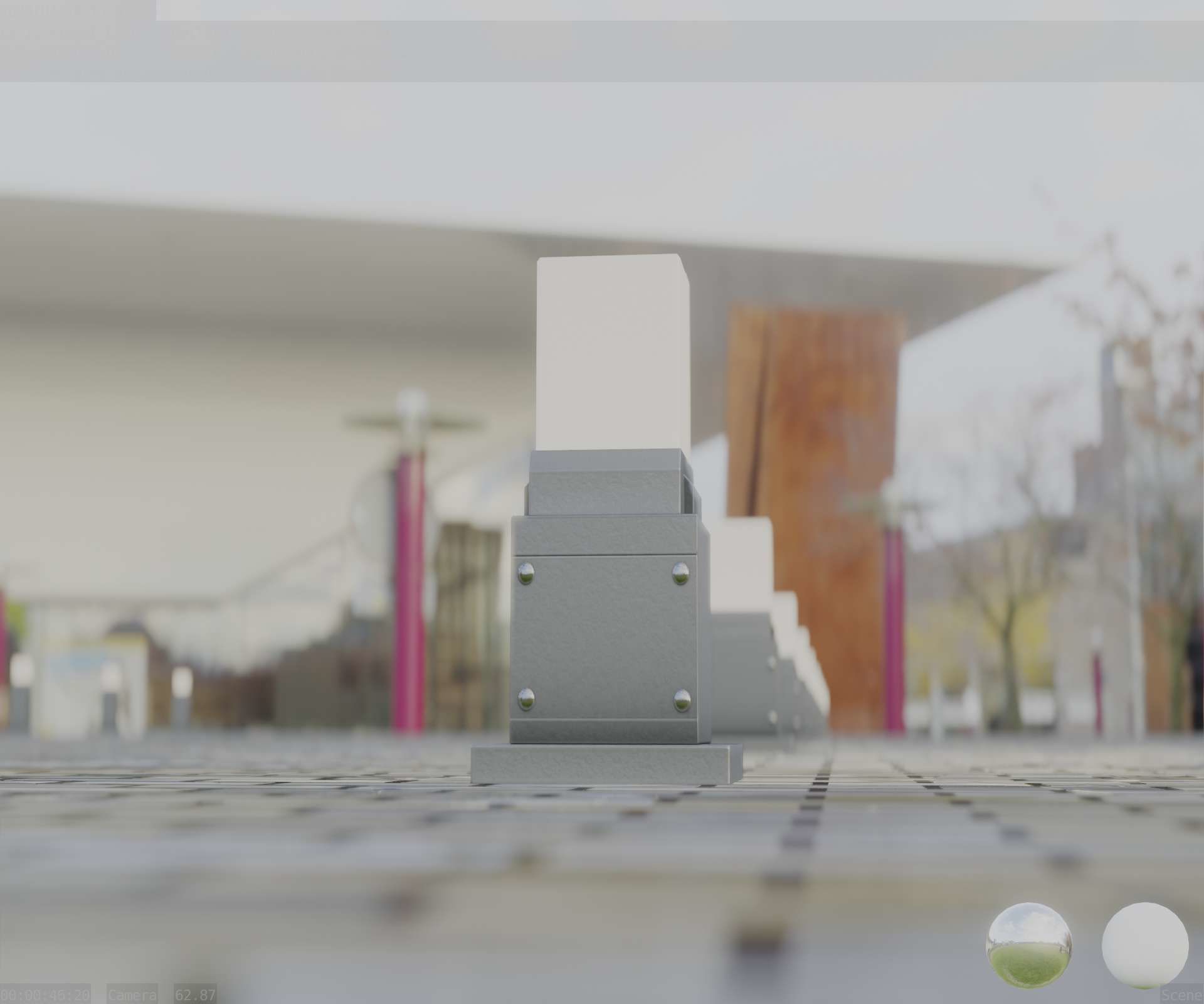 Street Light 8 Bollard 350mm Basic Version 3 Low-poly 3D model_37