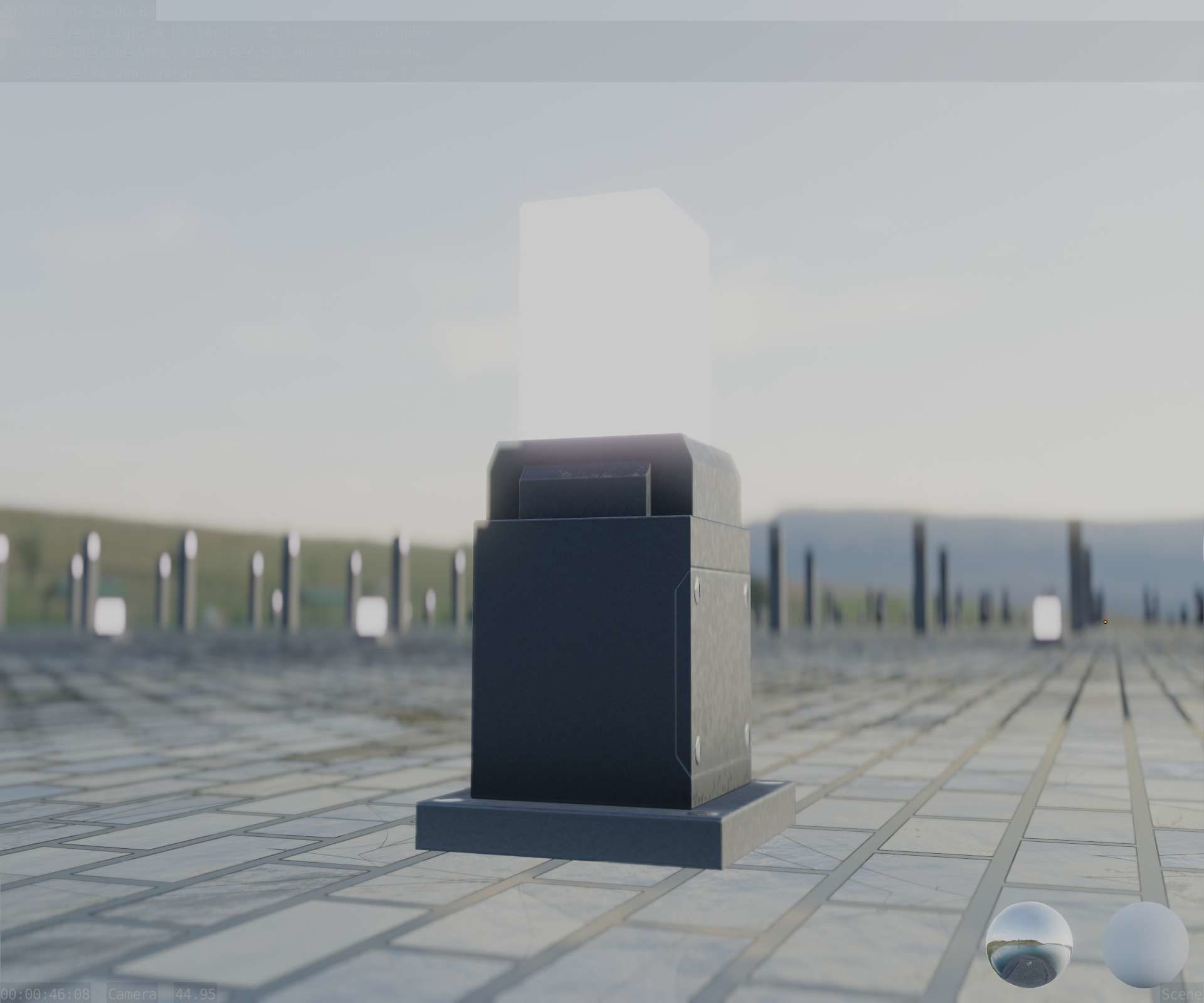 Street Light 8 Bollard 350mm Basic Version 3 Low-poly 3D model_25