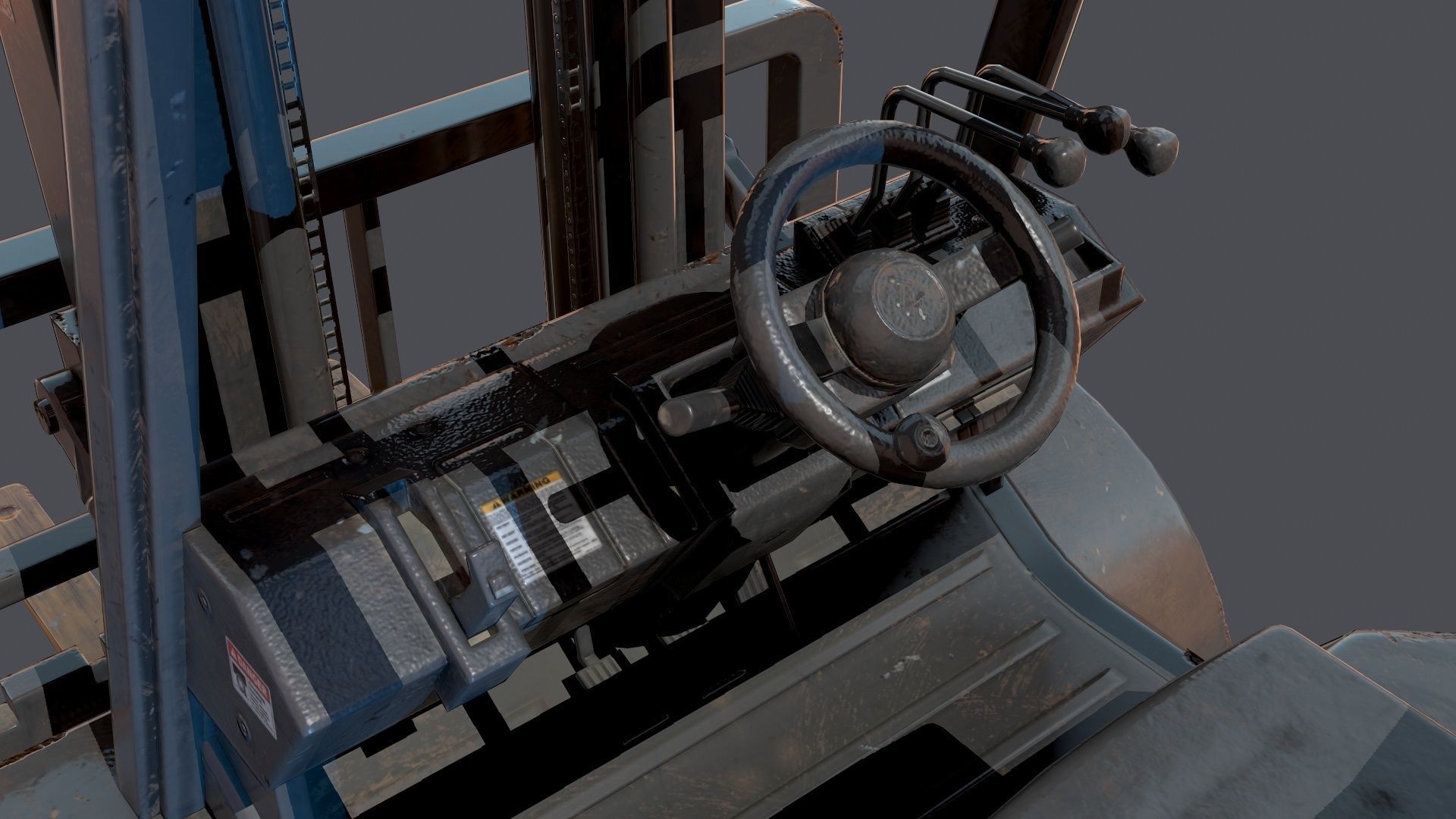 Industrial Forklift Low-poly 3D model_5