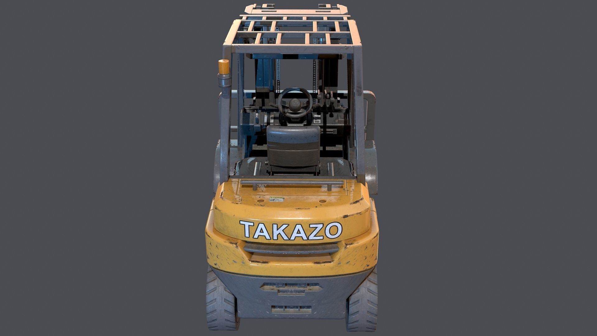 Industrial Forklift Low-poly 3D model_7